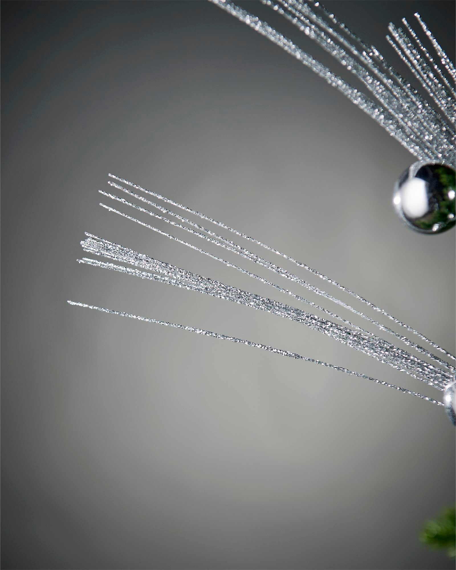 Glitter Bauble Spray, Silver, 72 cm