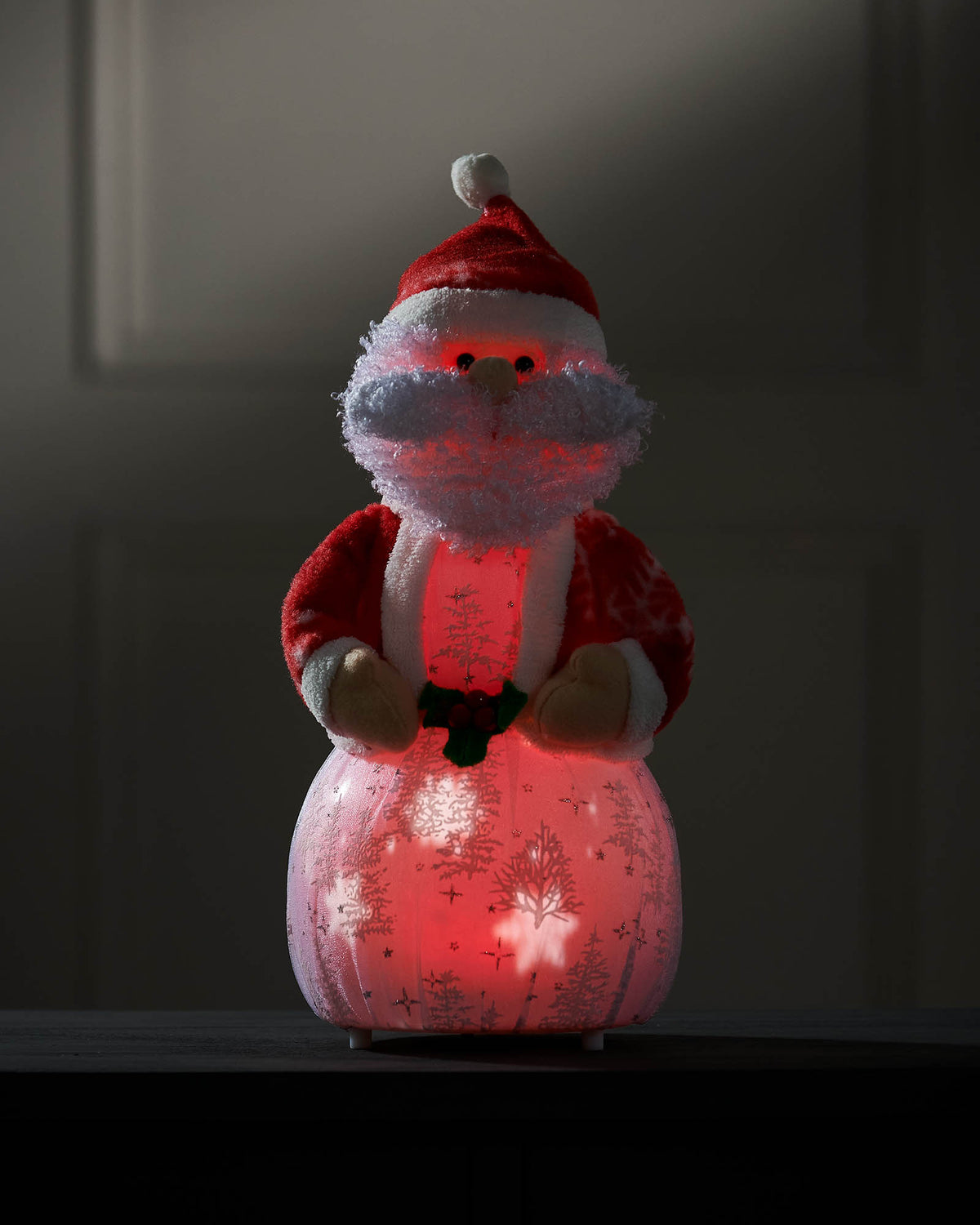 Musical Colour Changing Santa Figurine, 34 cm