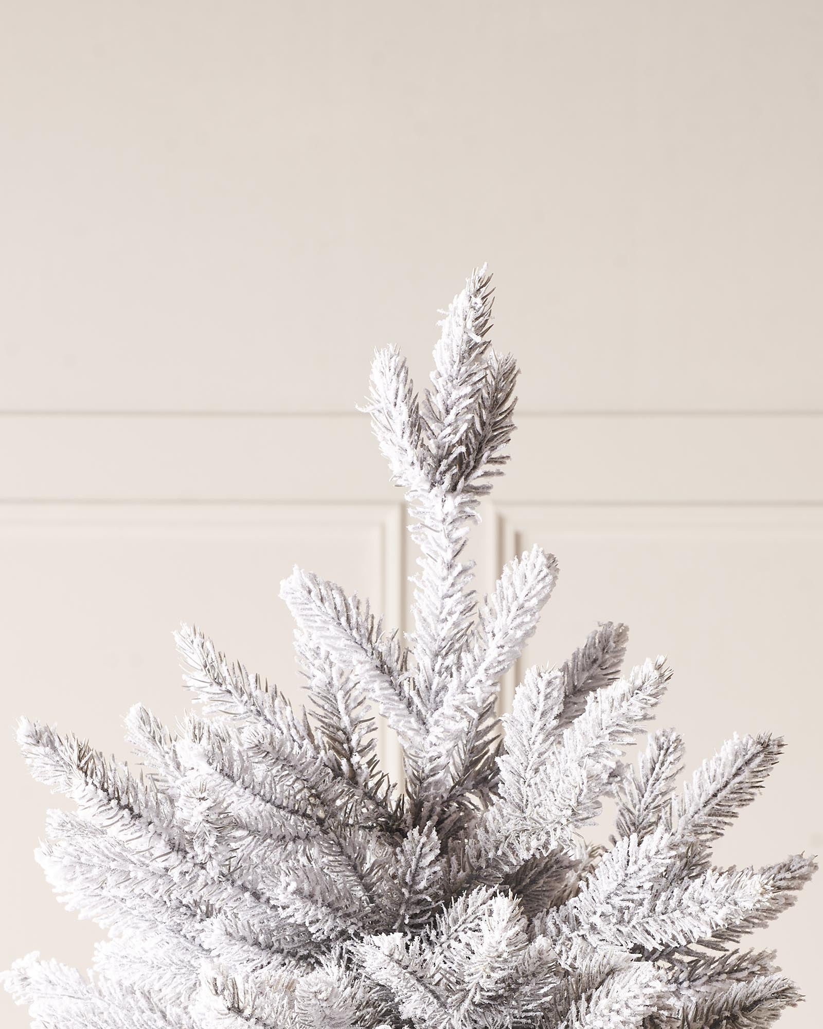 Snow Flocked Grey Fir Christmas Tree, 7 ft