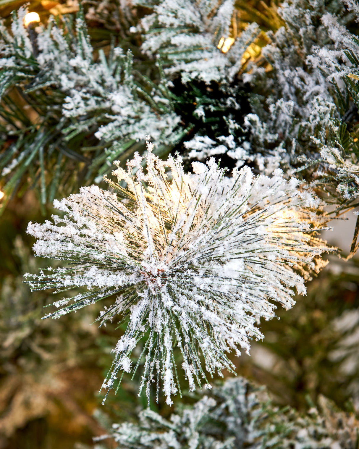 Pre-Lit Slim Snow Flocked Spruce Christmas Tree