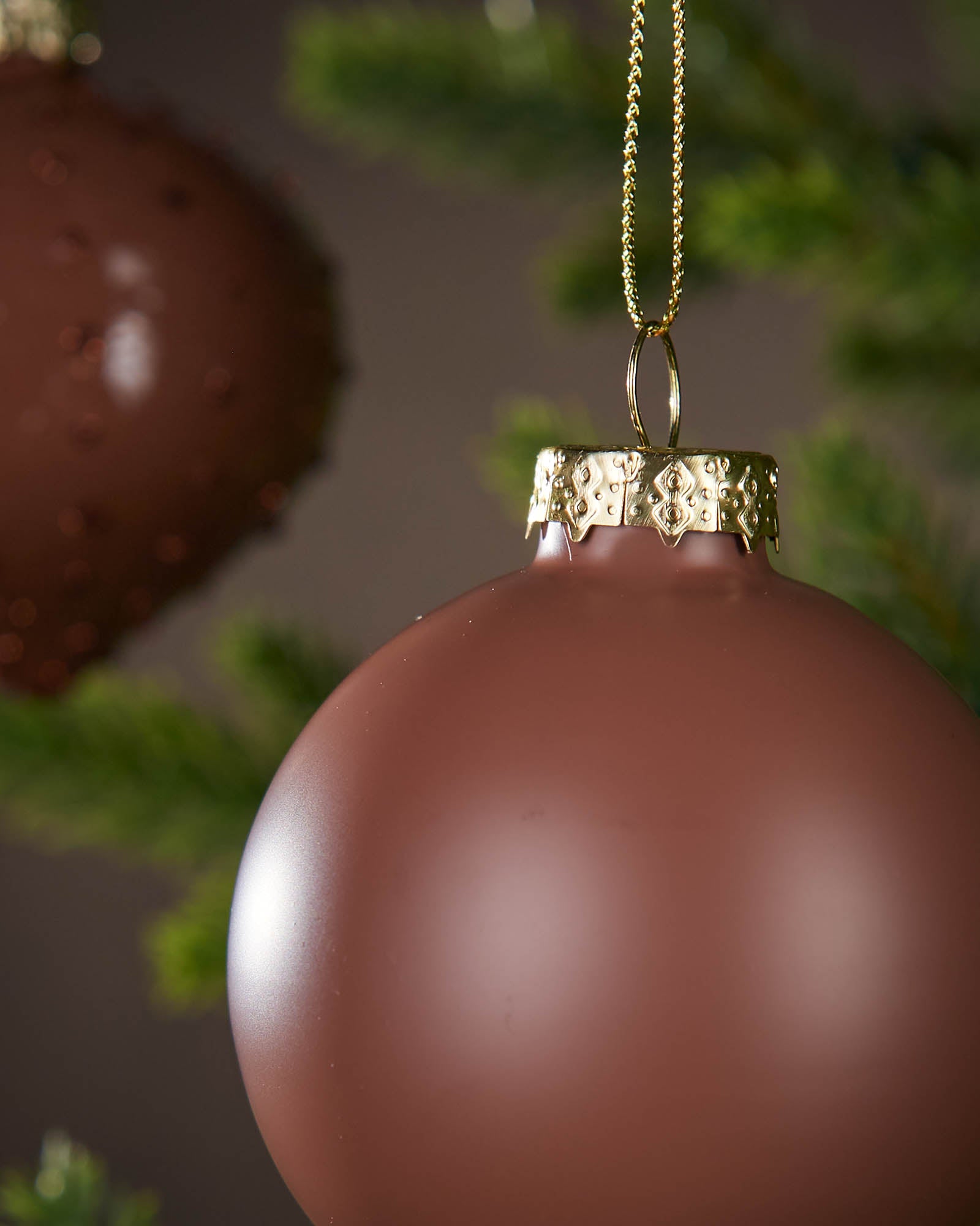 Set of 20 Glass Baubles, Espresso