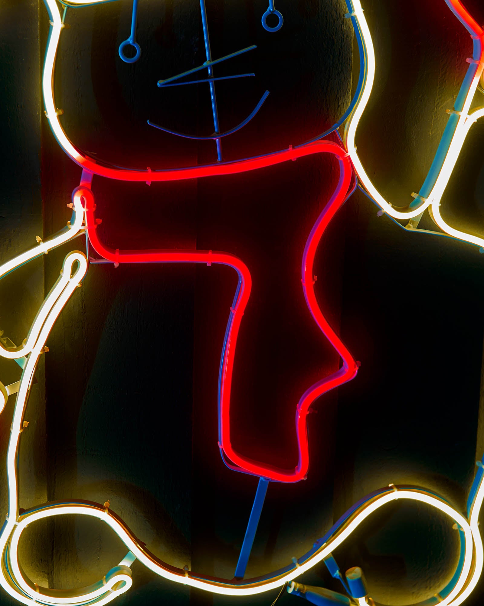 Waving Snowman Neon Rope Light Silhouette, 72 cm