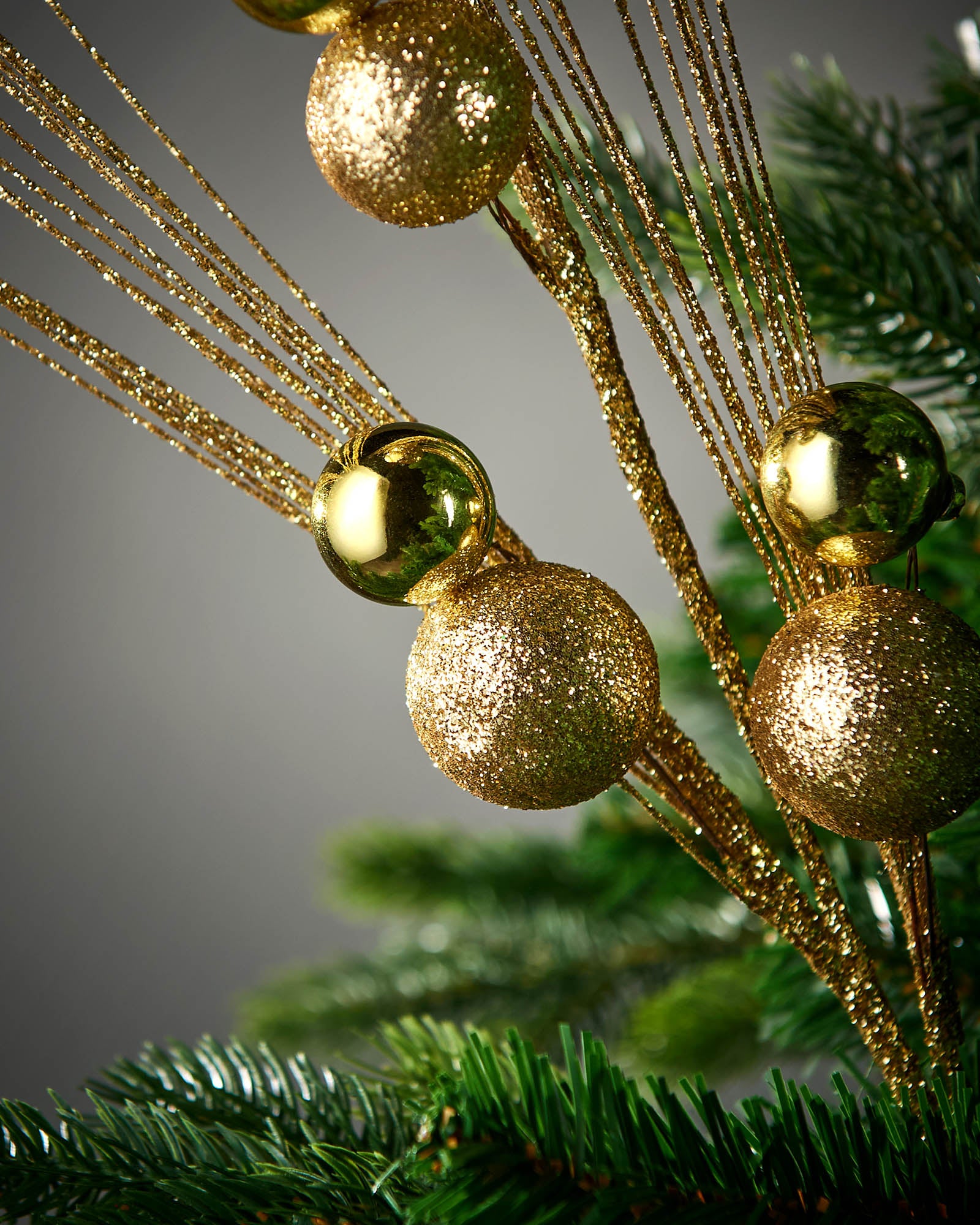 Glitter Bauble Spray, Gold, 72 cm