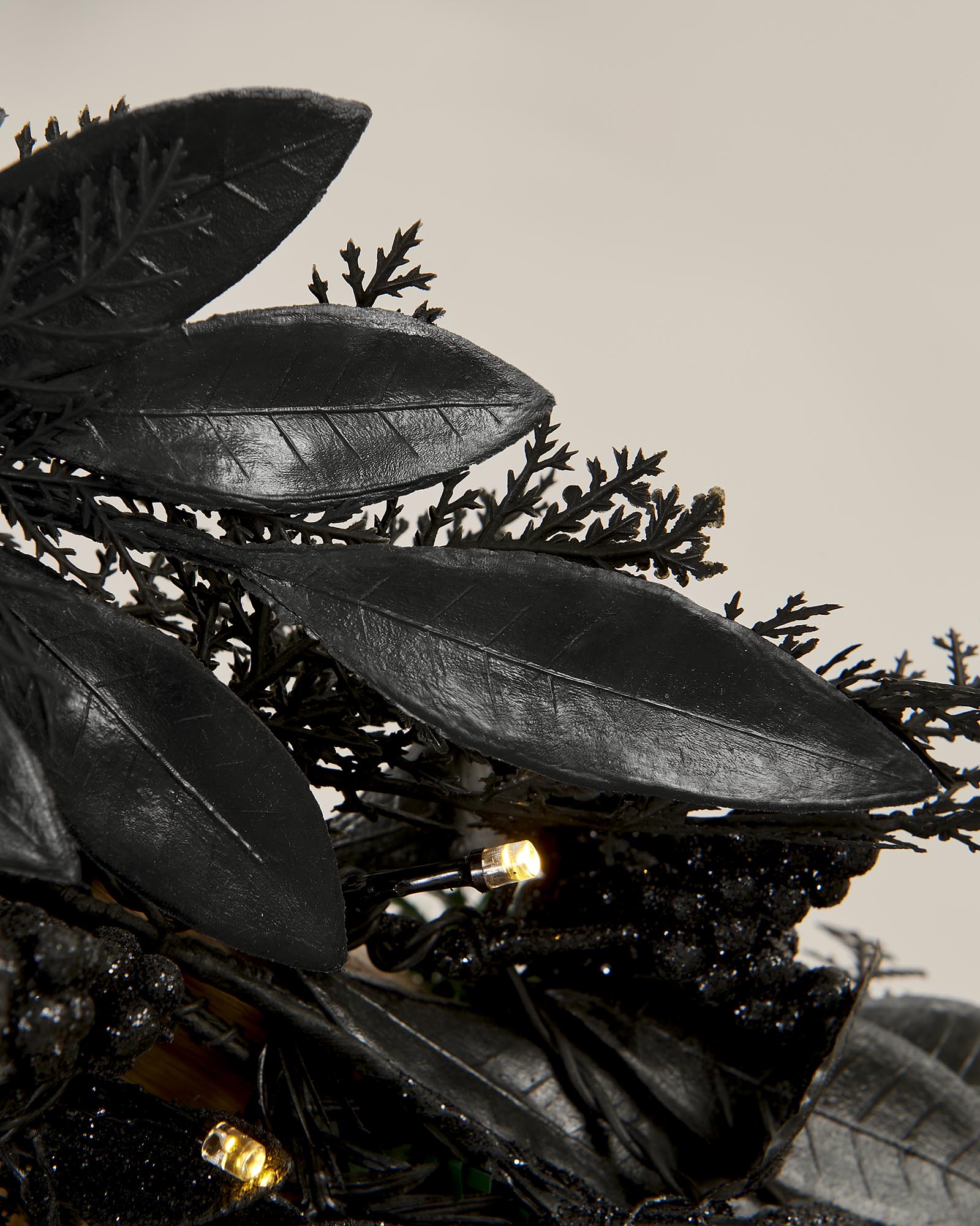 Pre-Lit Mixed Pine Black Garland, 9 ft