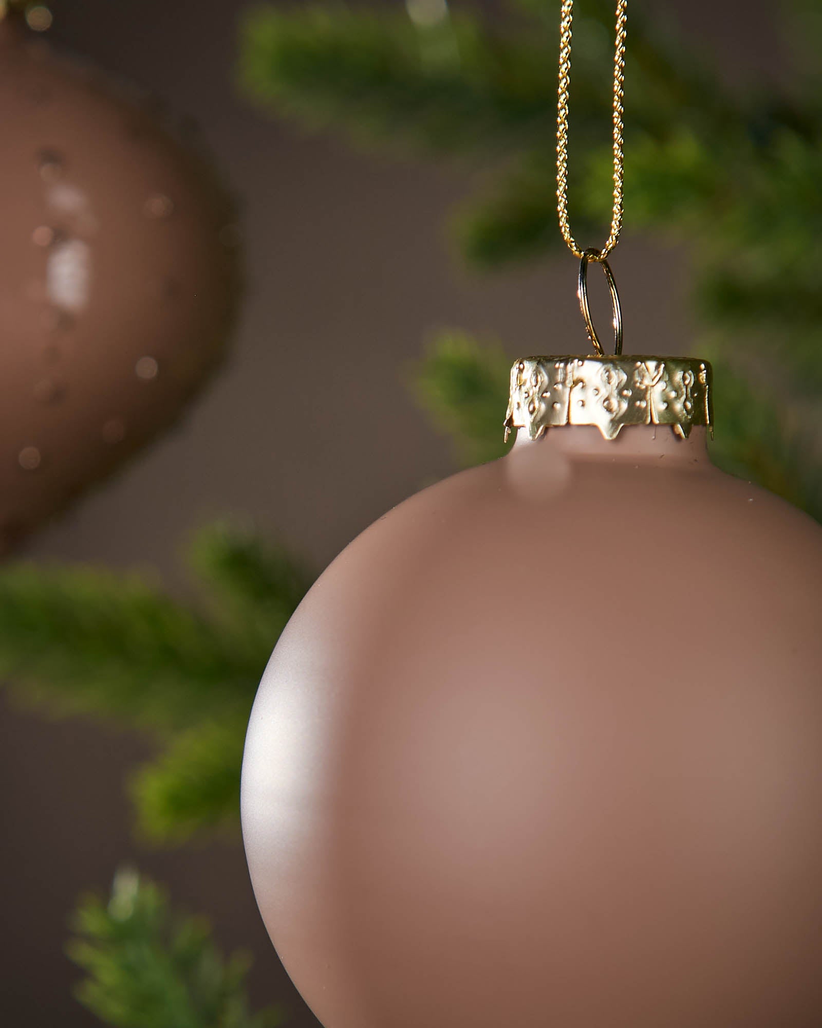 Set of 20 Glass Baubles, Mocha