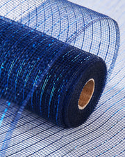 Navy Blue Decorative Mesh Roll with Navy Blue Foil, 9 m
