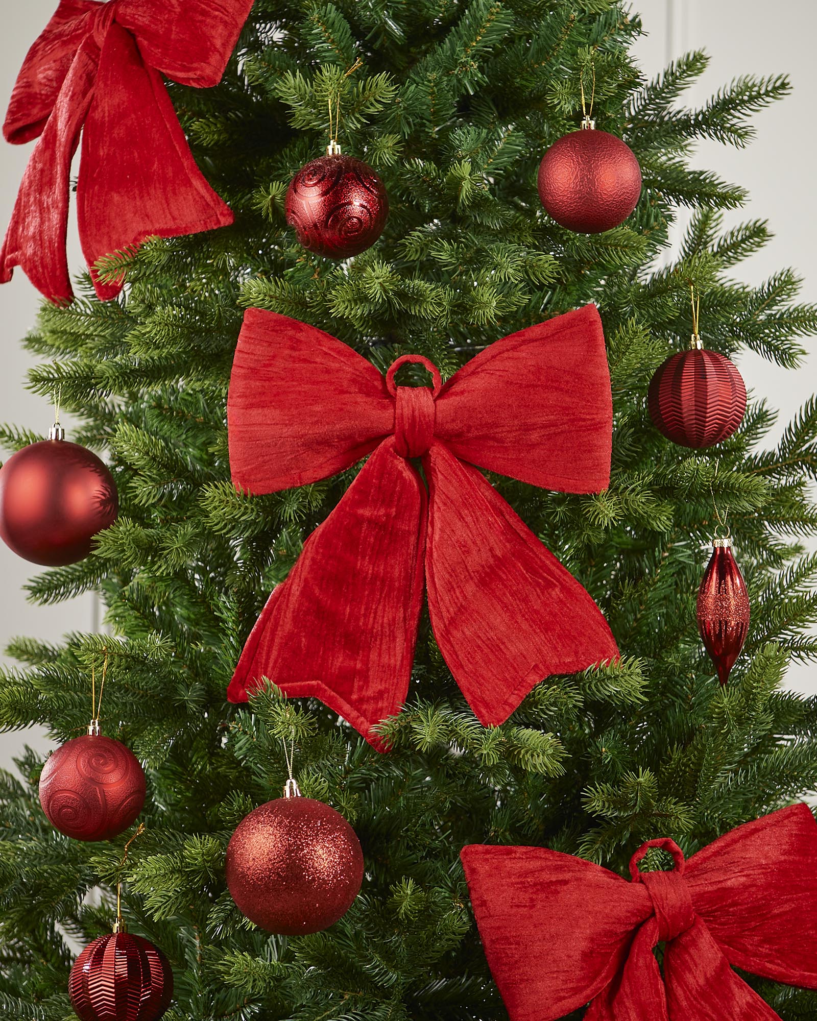 Vintage Velvet Christmas Bow, Red, 30 cm