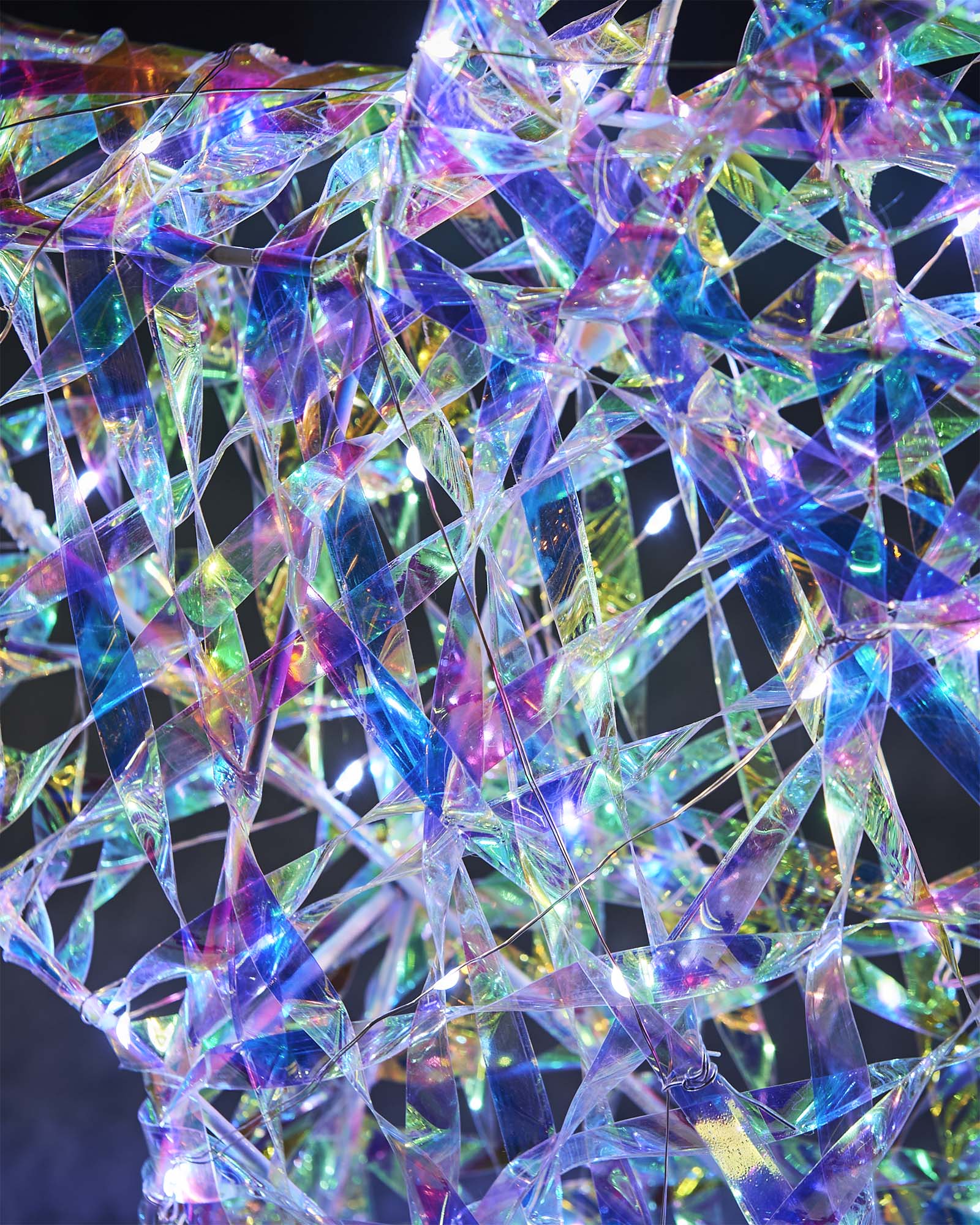 3D Iridescent Star Light Silhouette
