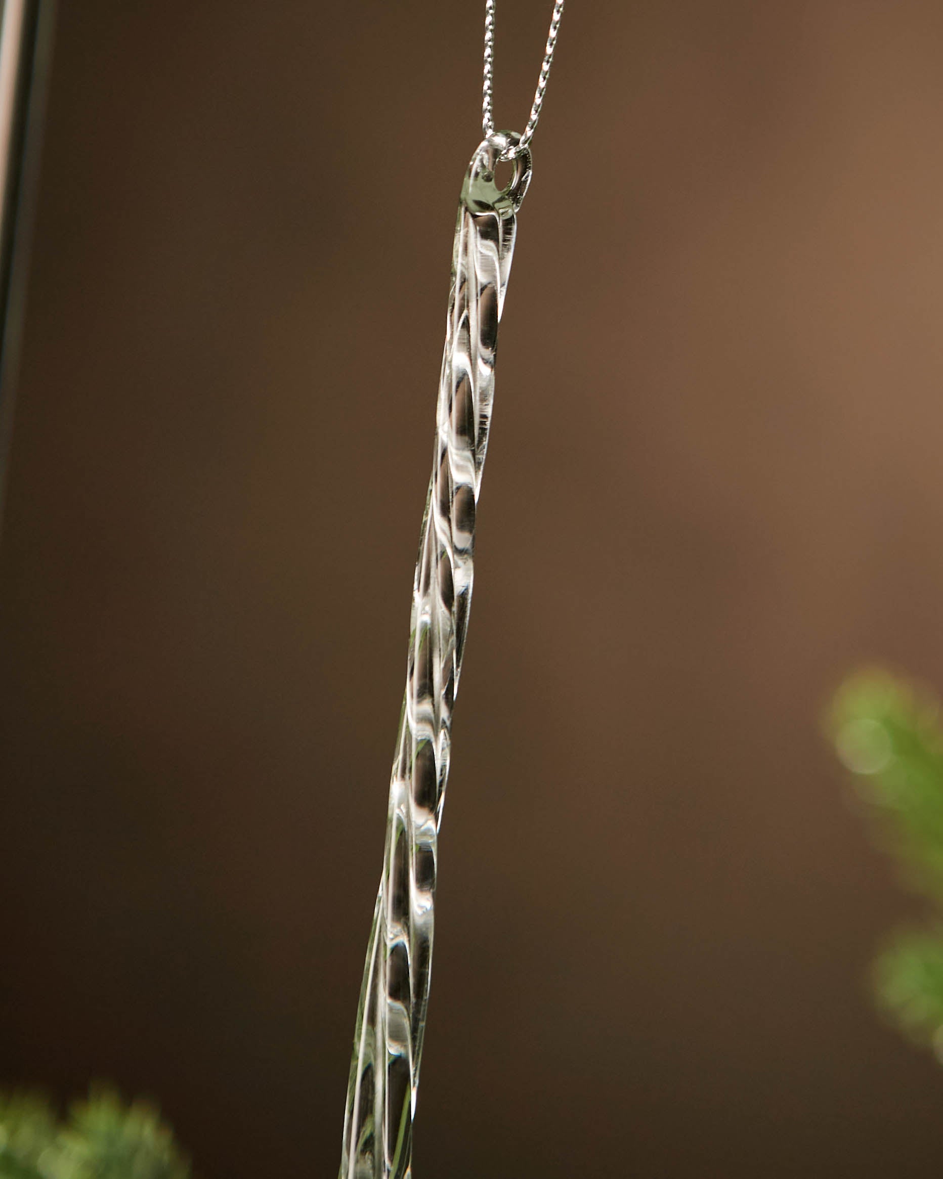 Set of 6 Glass Teardrop Icicles, 25 cm