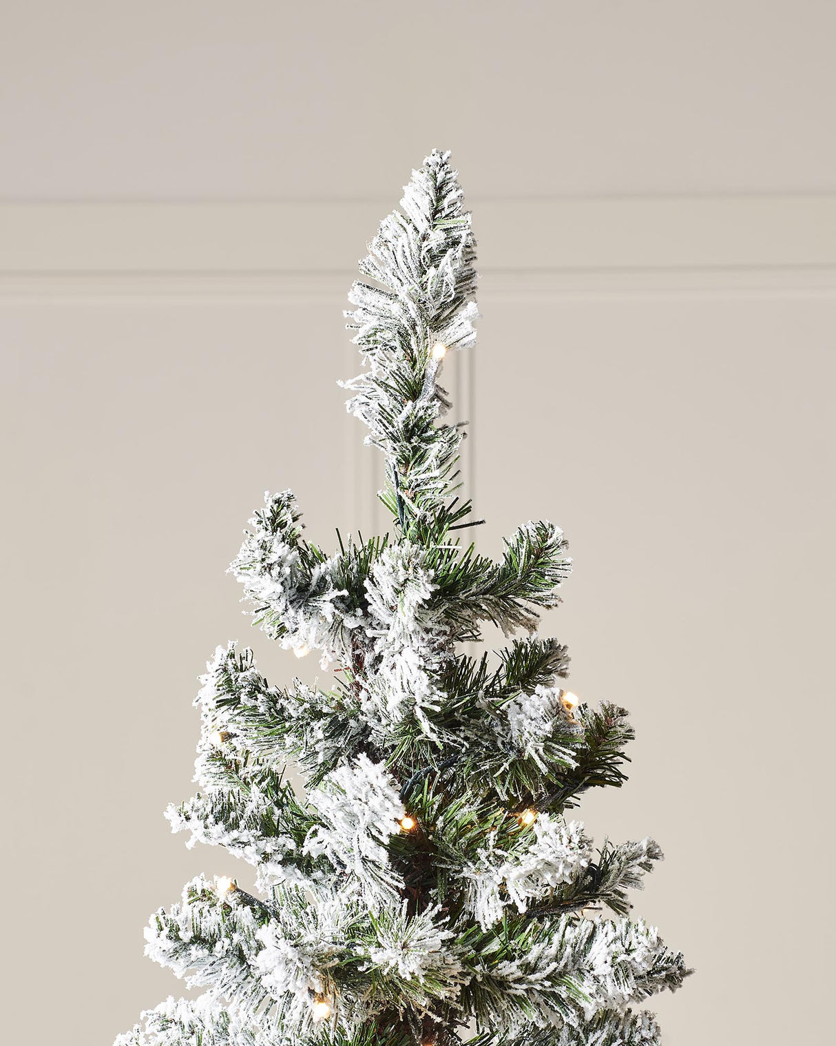 Pre-Lit Snow Flocked Pencil Christmas Tree, 6.5 ft