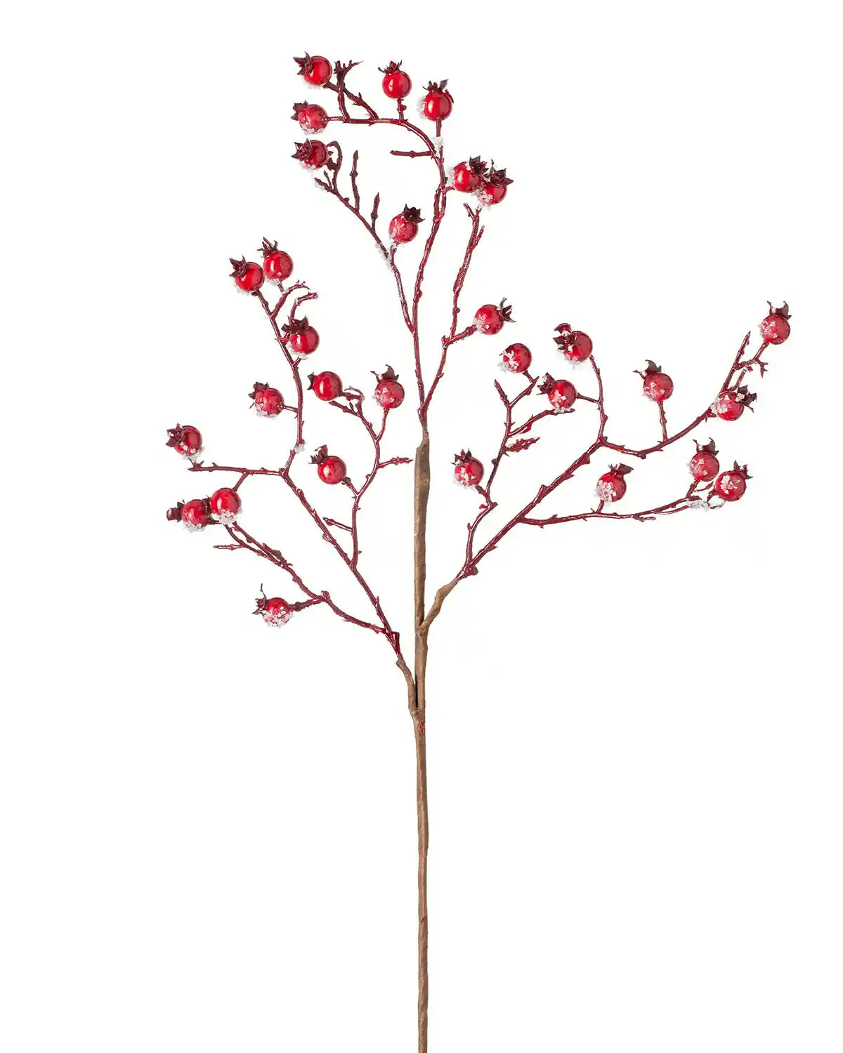 57 cm red artificial berries tree pick on a white background