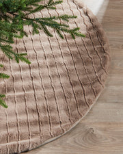 Faux Fur Tree Skirt with Bows