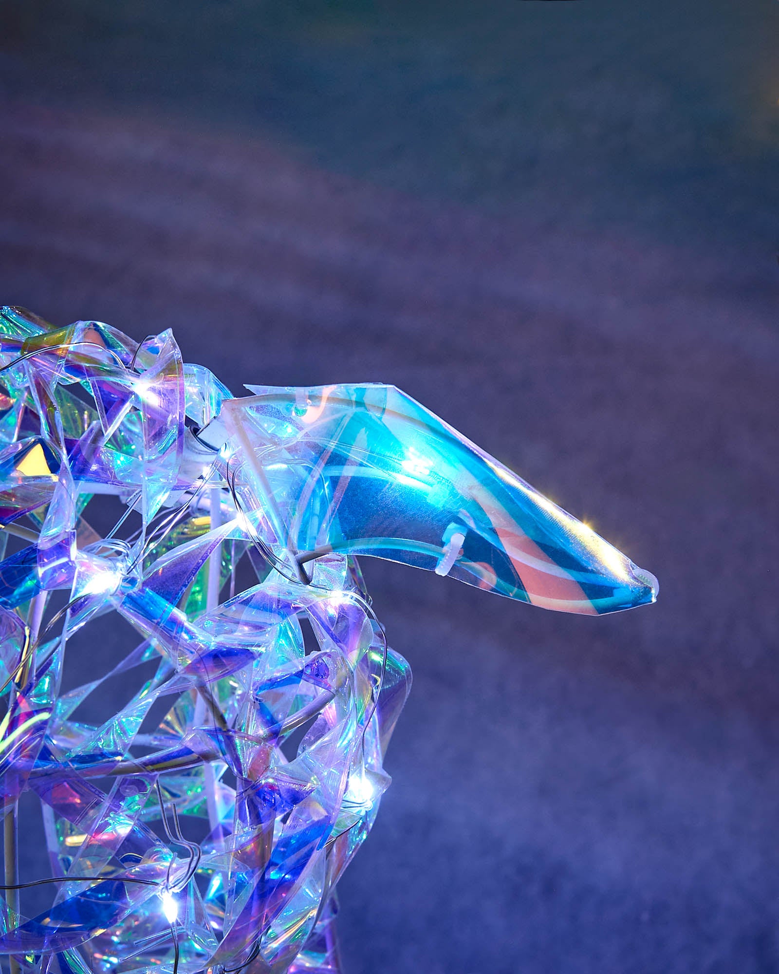 Pre-Lit 3D Iridescent Reindeer Family Silhouette, 125 cm