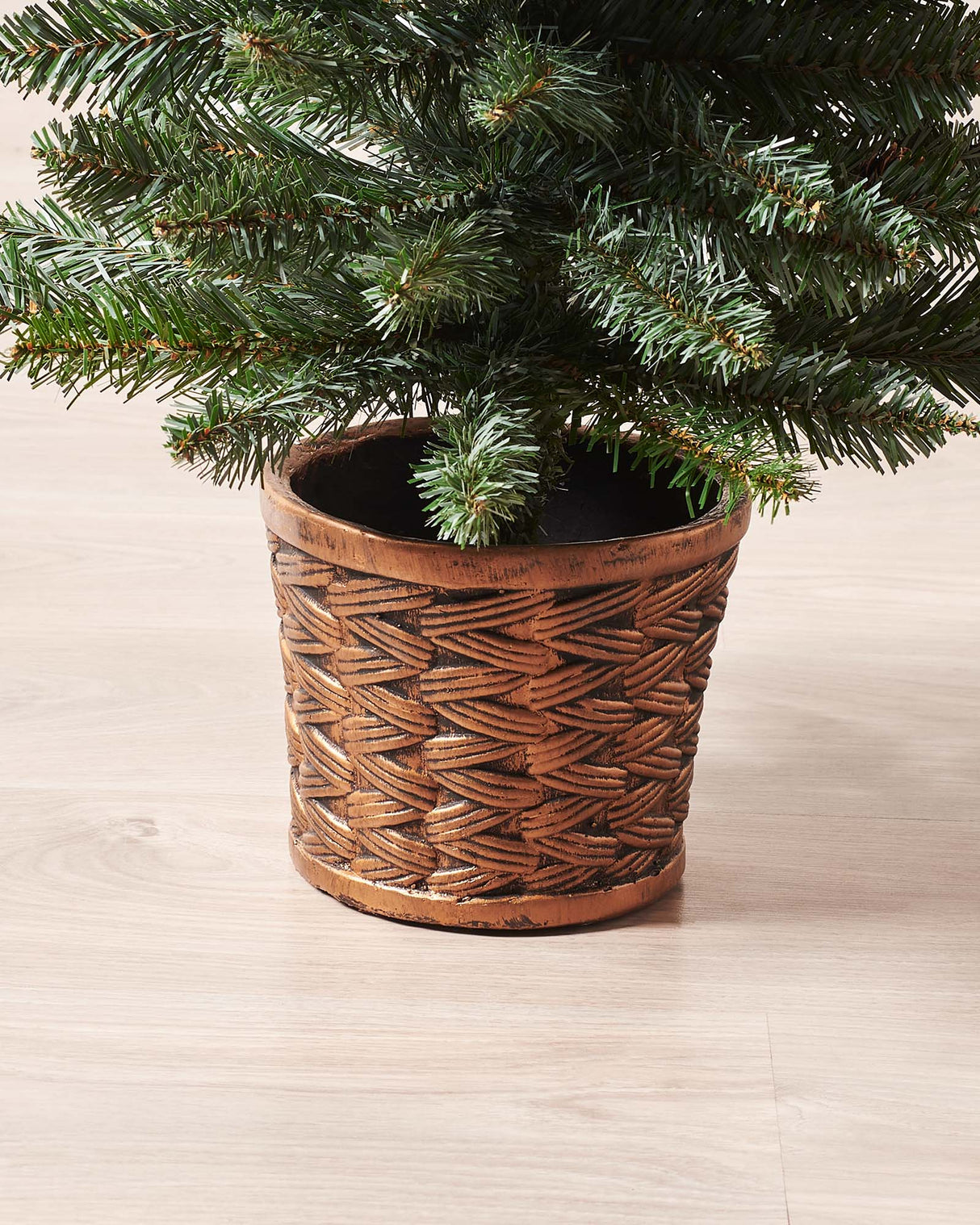 Potted Craford Blue Pine Decorated Christmas Tree, 3 ft