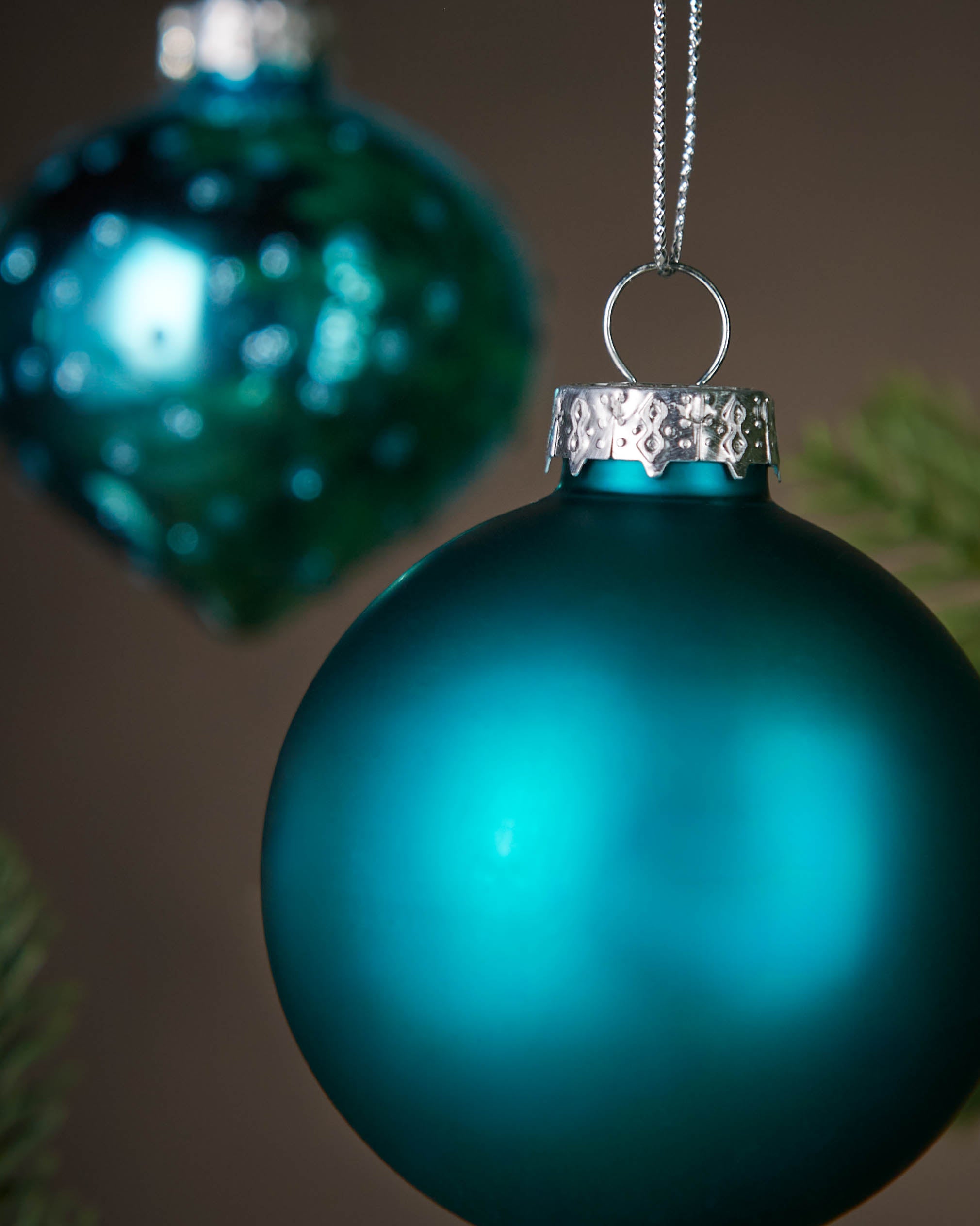 Set of 20 Glass Baubles, Teal