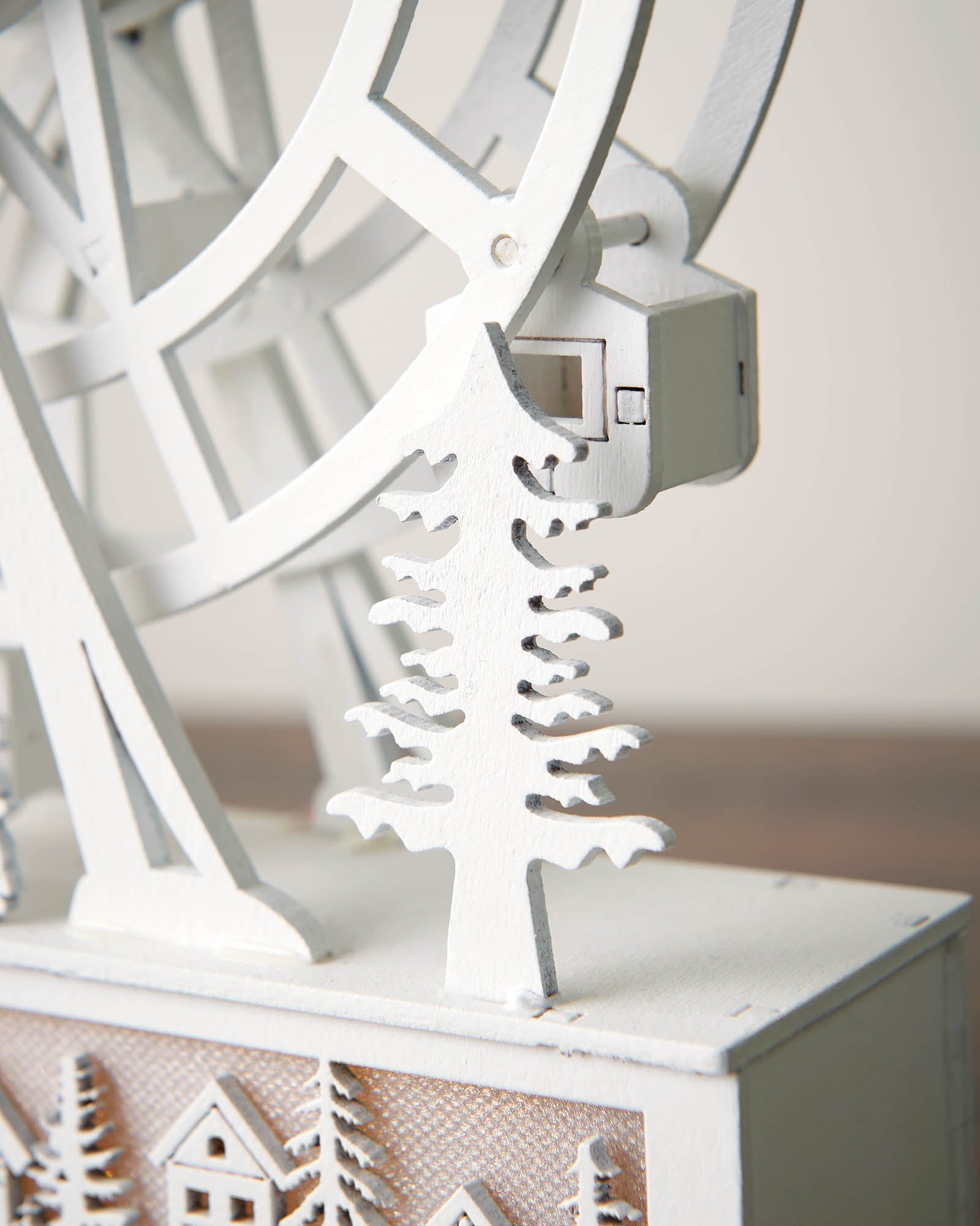 Pre-Lit Animated Wooden Ferris Wheel, 26 cm