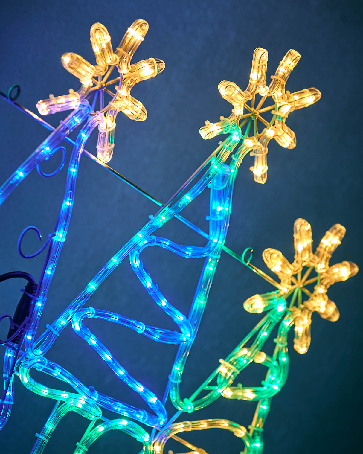Set of 4 LED Christmas Trees Rope Light Silhouette, 104 cm