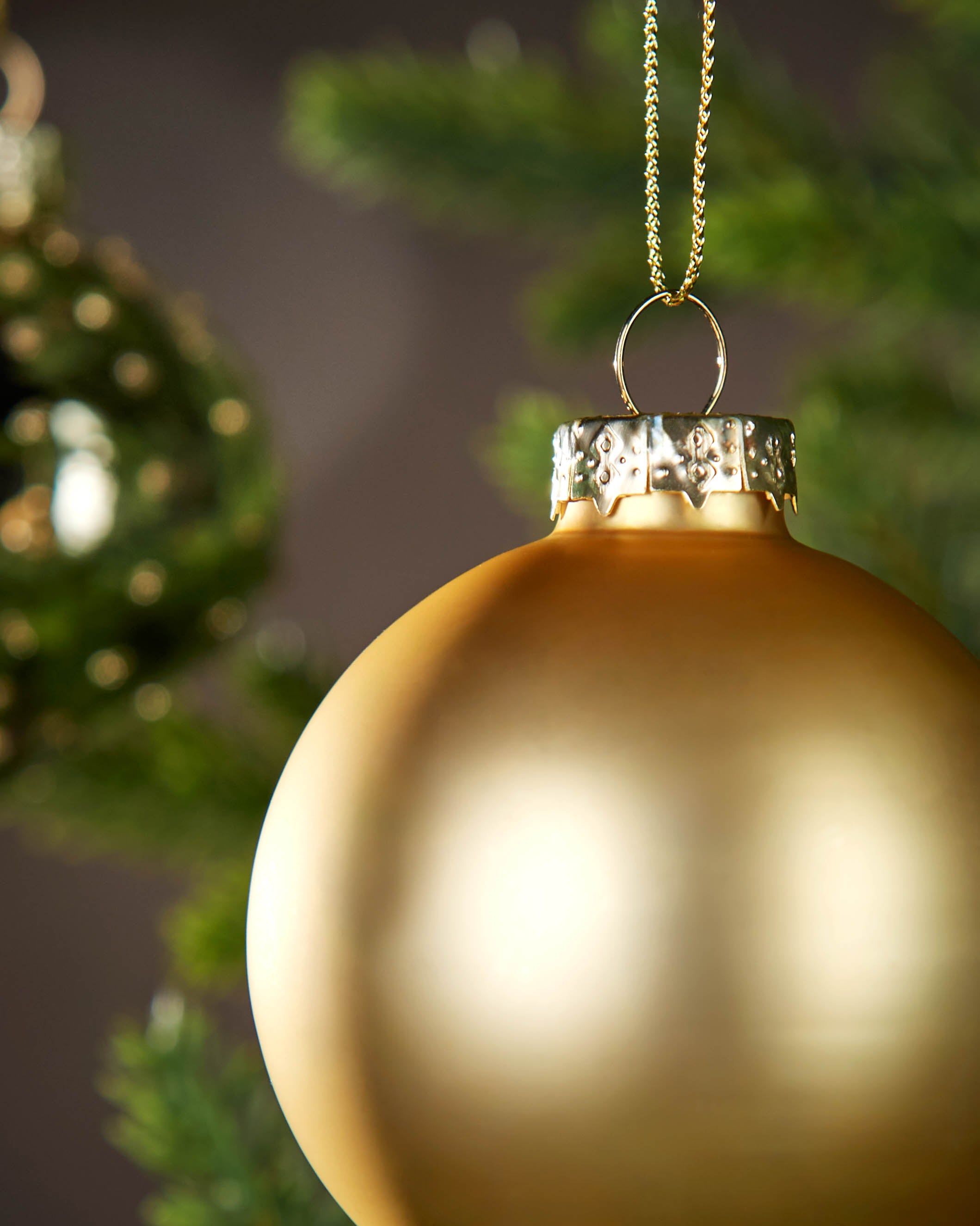 Set of 20 Glass Baubles, Gold