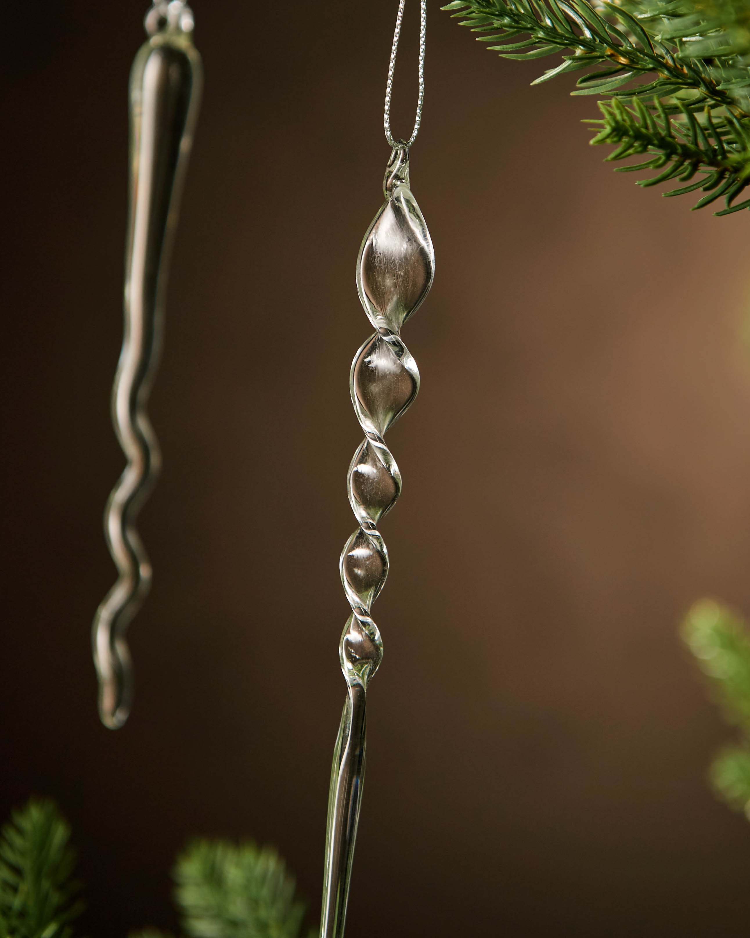 Set of 20 Traditional Glass Icicle Decorations