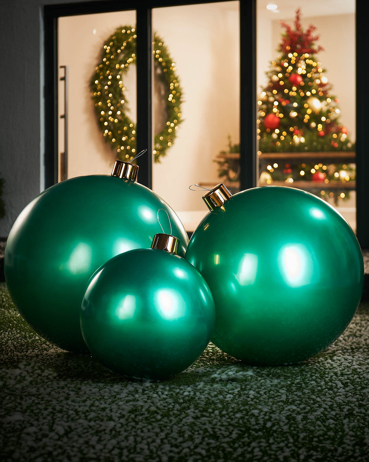 Inflatable Christmas Bauble, Green, 76 cm