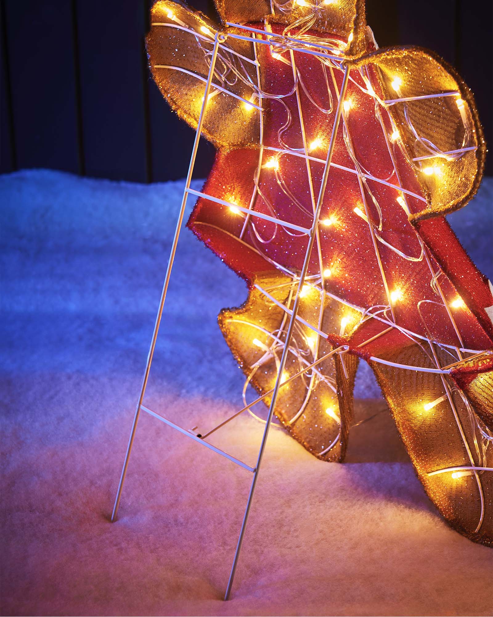 Christmas Gingerbread Man and Woman Light Silhouette Set