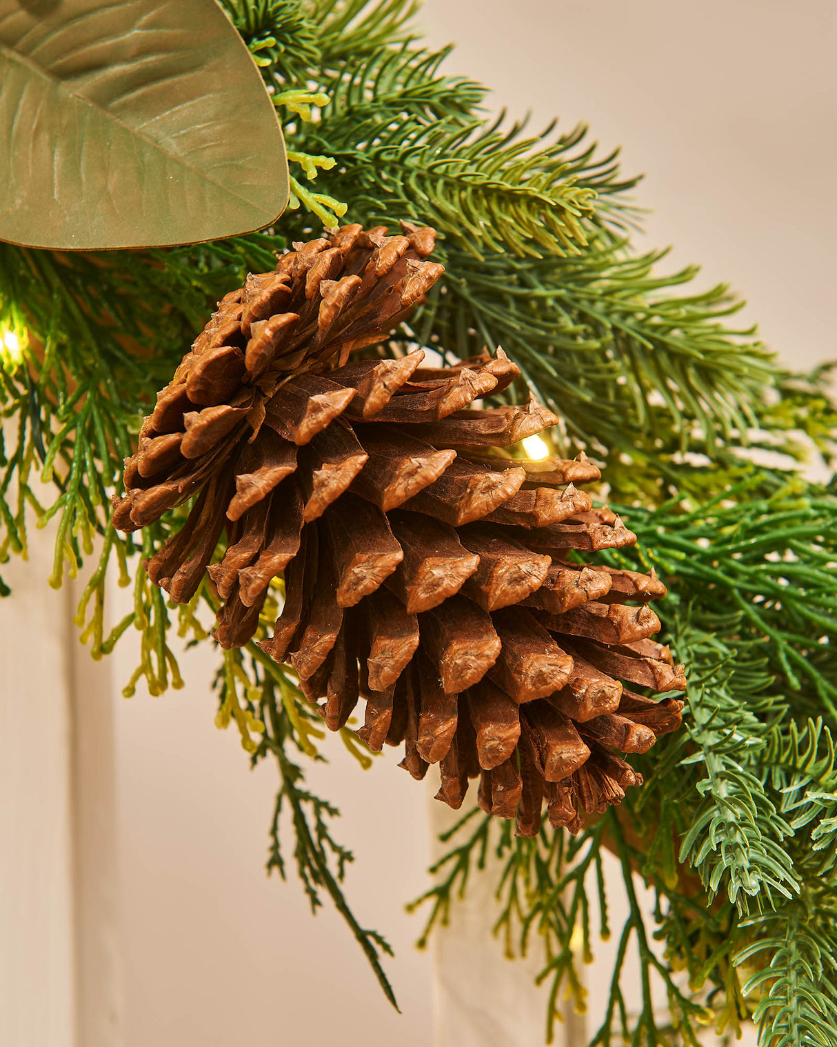 Pre-Lit Mixed Tip Garland, Pinecones & Berries, 9 ft