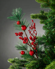 66 cm red artificial berries tree pick styled in a Christmas tree