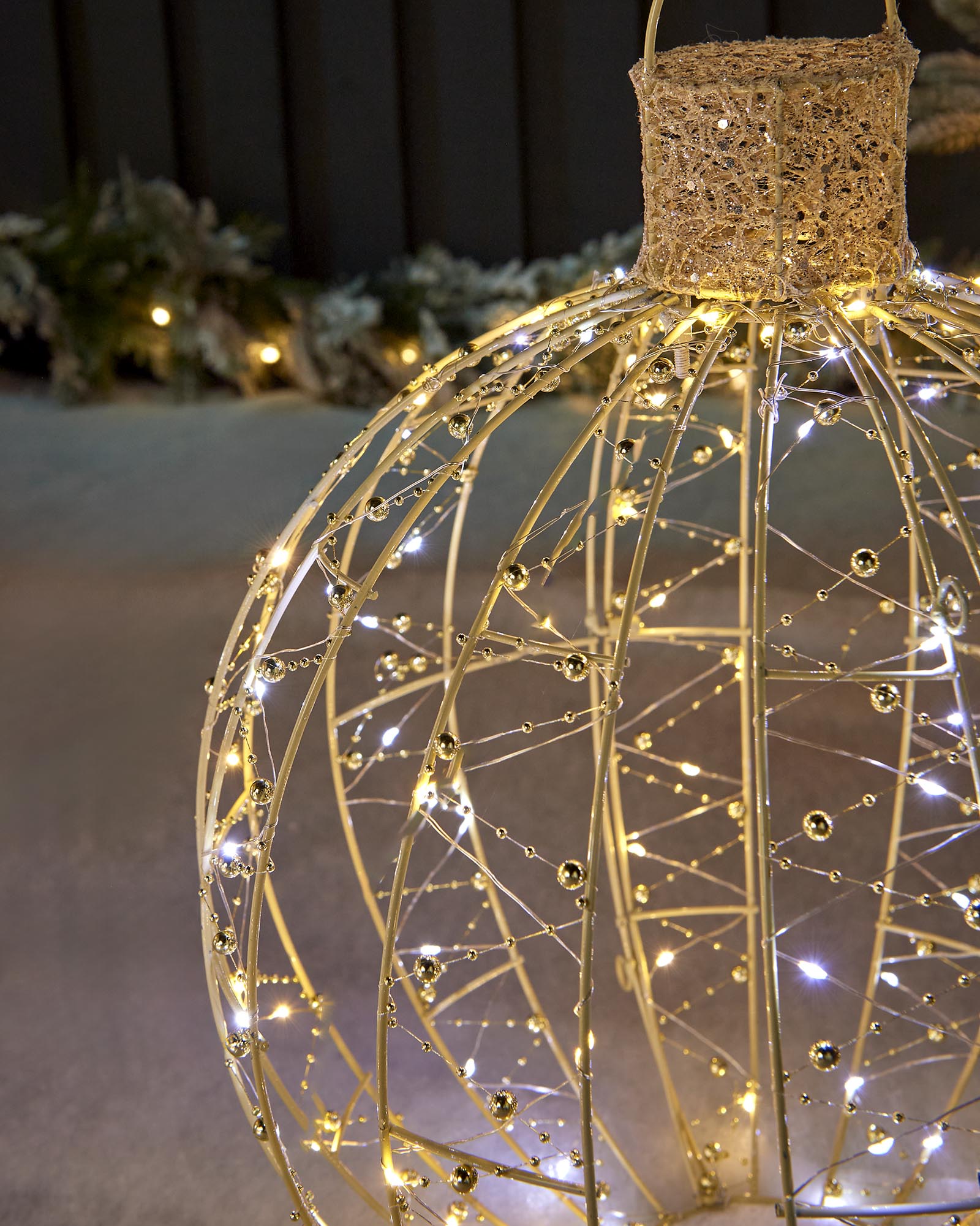 Set of 3 Pre-Lit Baubles Silhouette, 62 cm