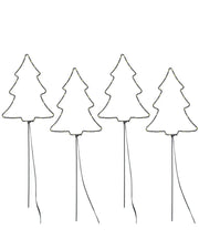 Set of 4 Christmas tree pathway lights with warm white LEDs on white background