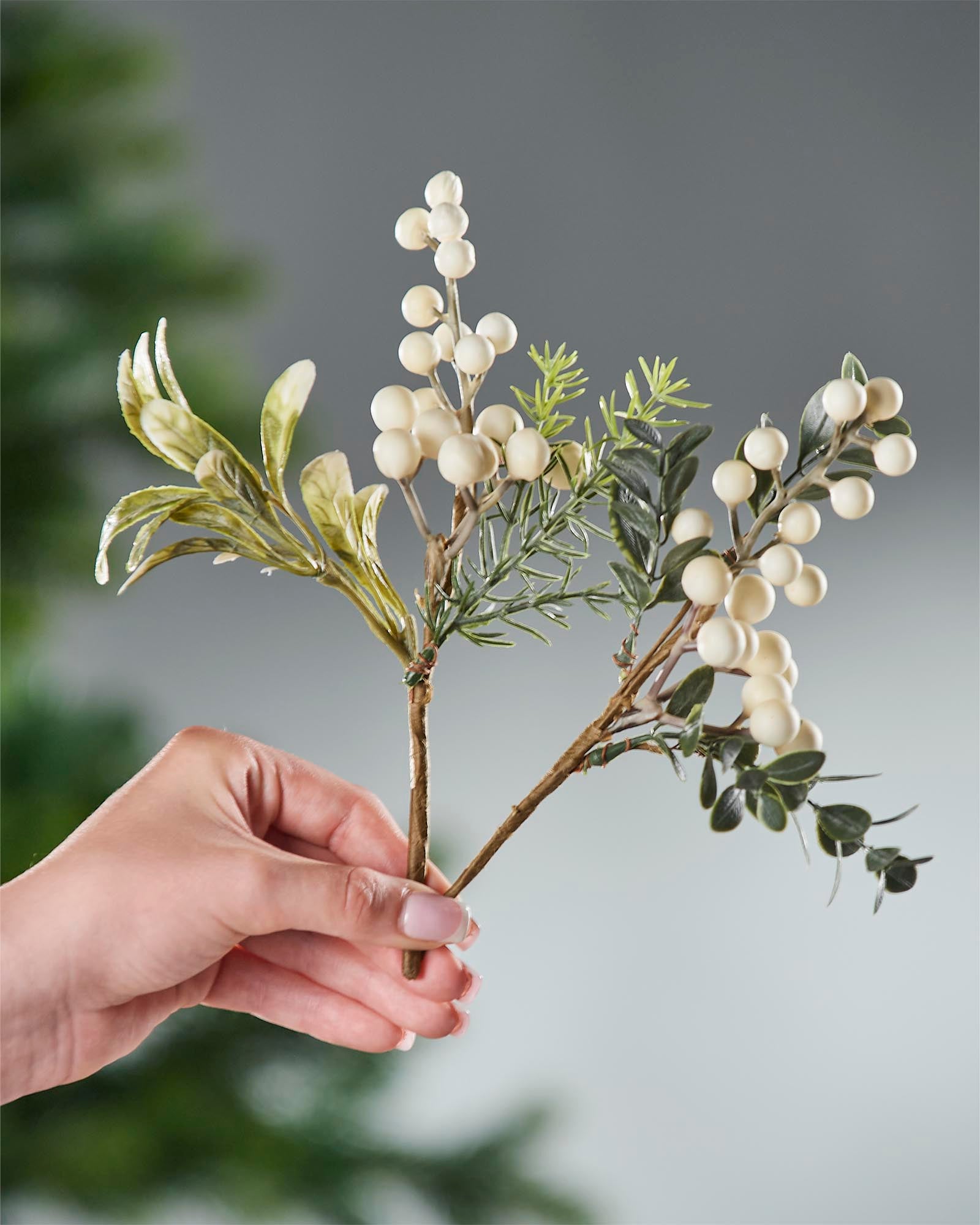 Set of 5 Mistletoe Picks, 22 cm