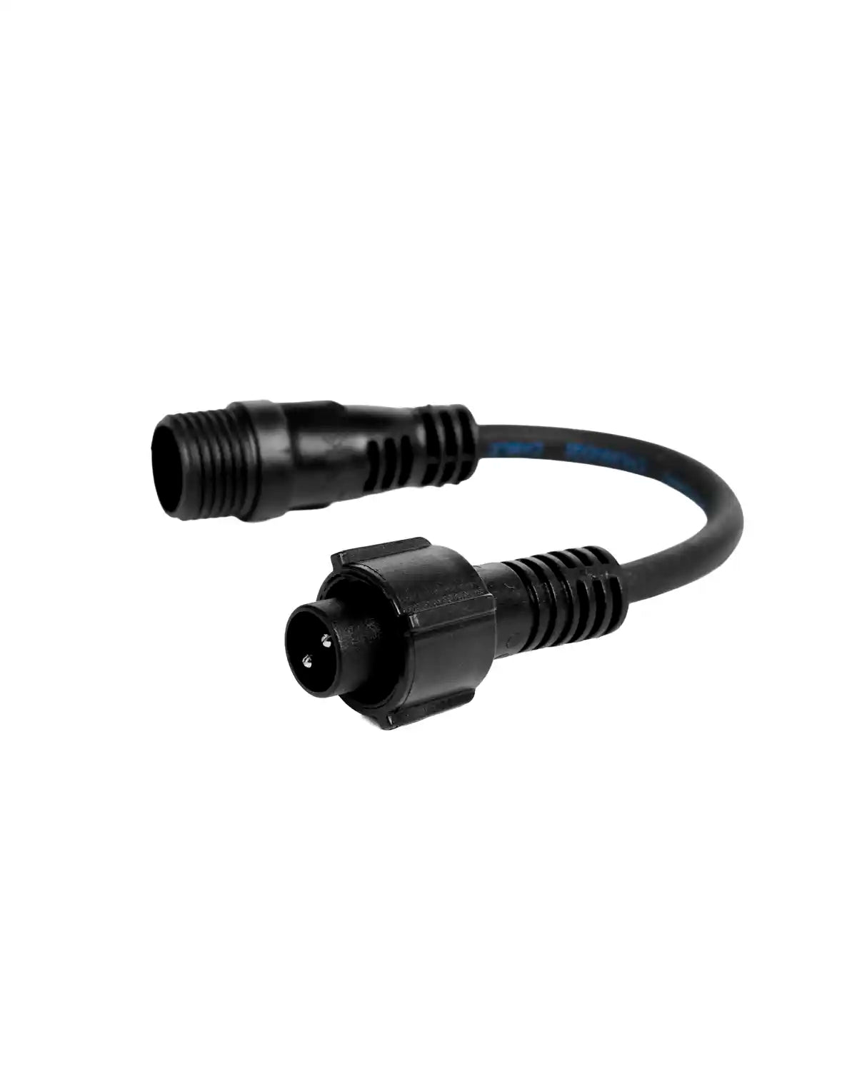 2 pin black cable, on a white background. In a C shape