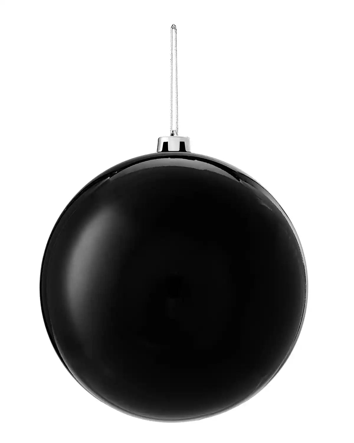 Black oversized gloss bauble on a white background