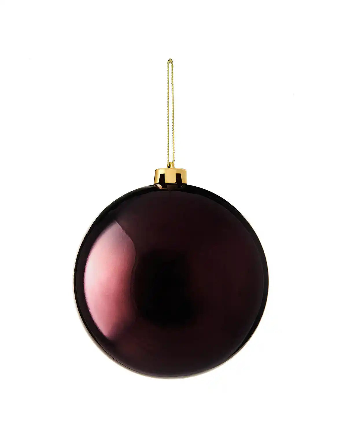 Burgundy gloss 15cm oversized bauble on a white background