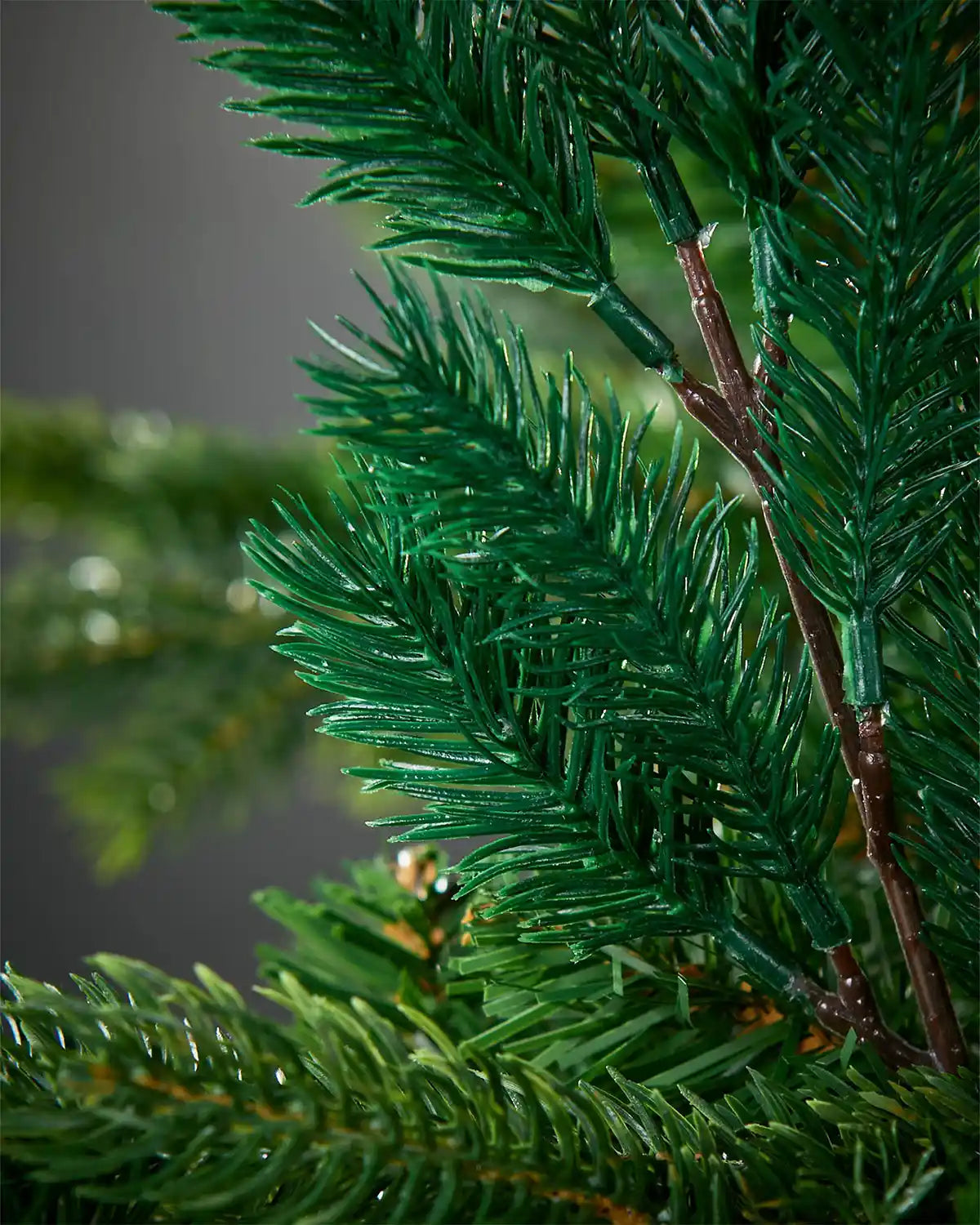 Close-up of artificial greenery with a blurred background