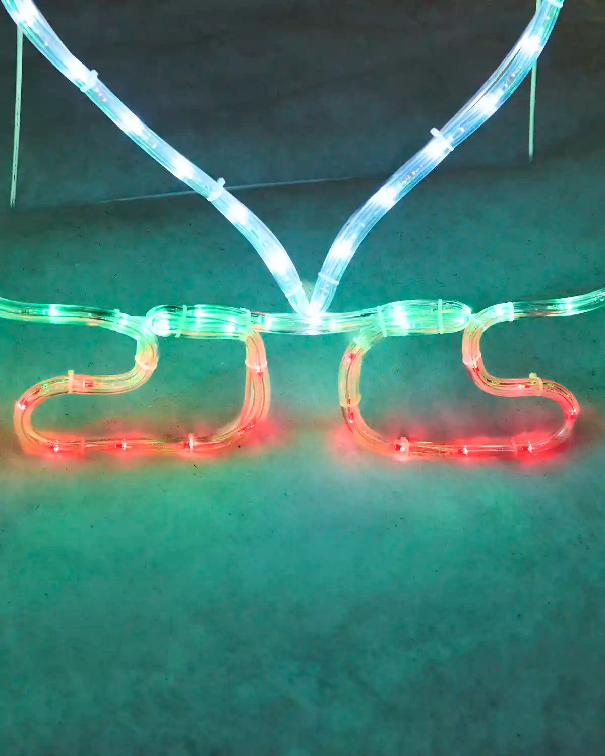 Close-up of the pre-lit gonks red LED boots