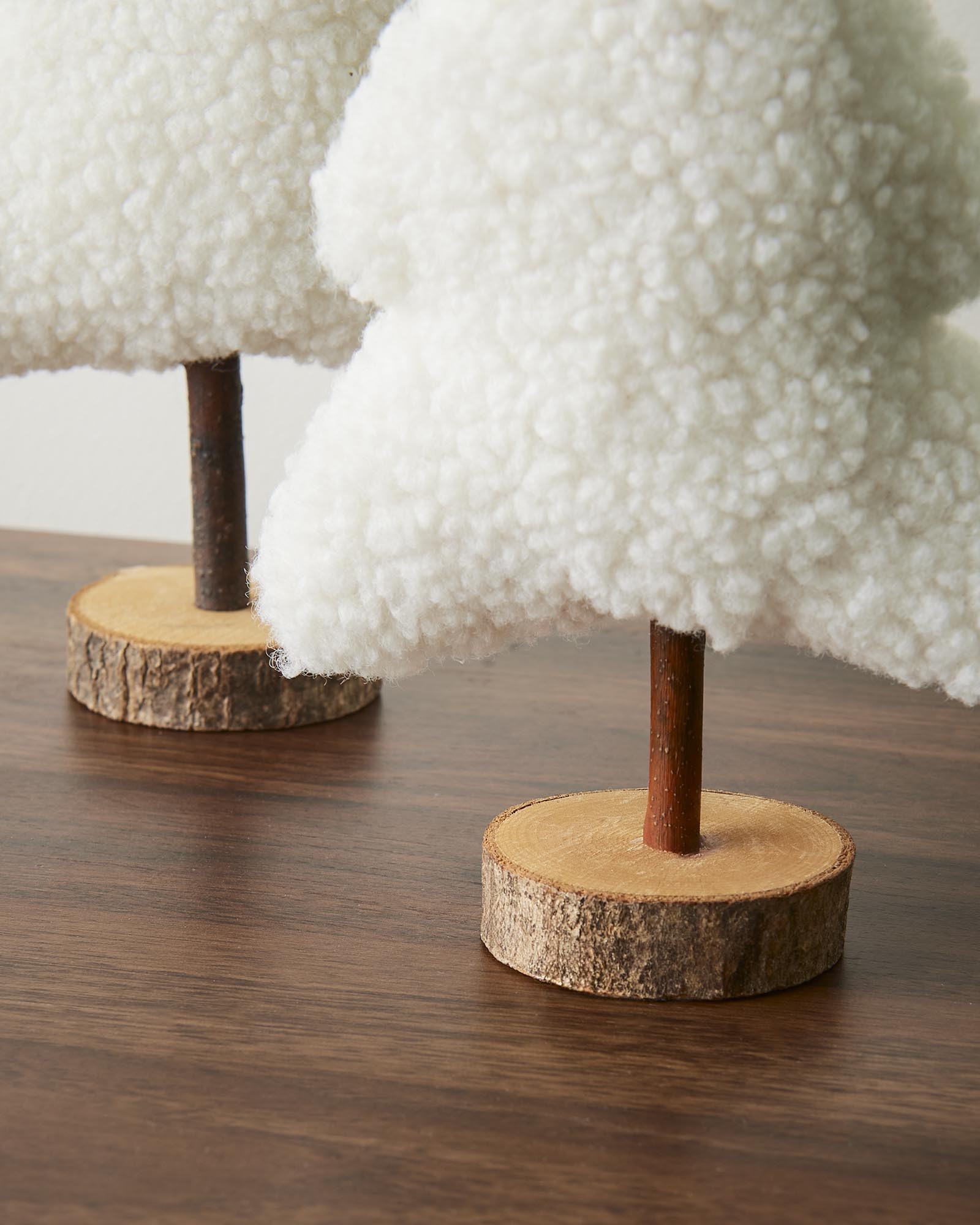 Set of 2 Sherpa Christmas Trees, 34 cm