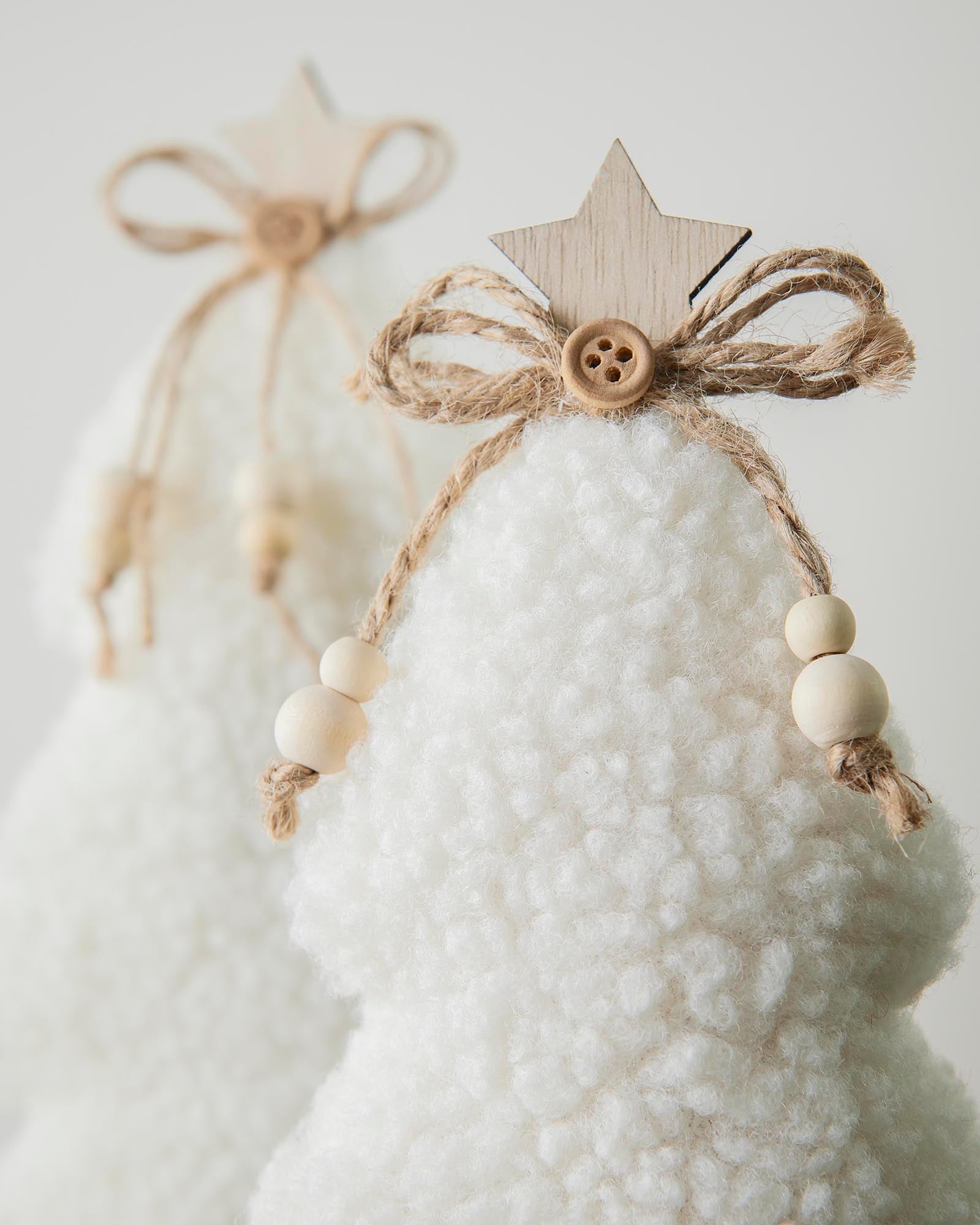 Set of 2 Sherpa Christmas Trees, 34 cm