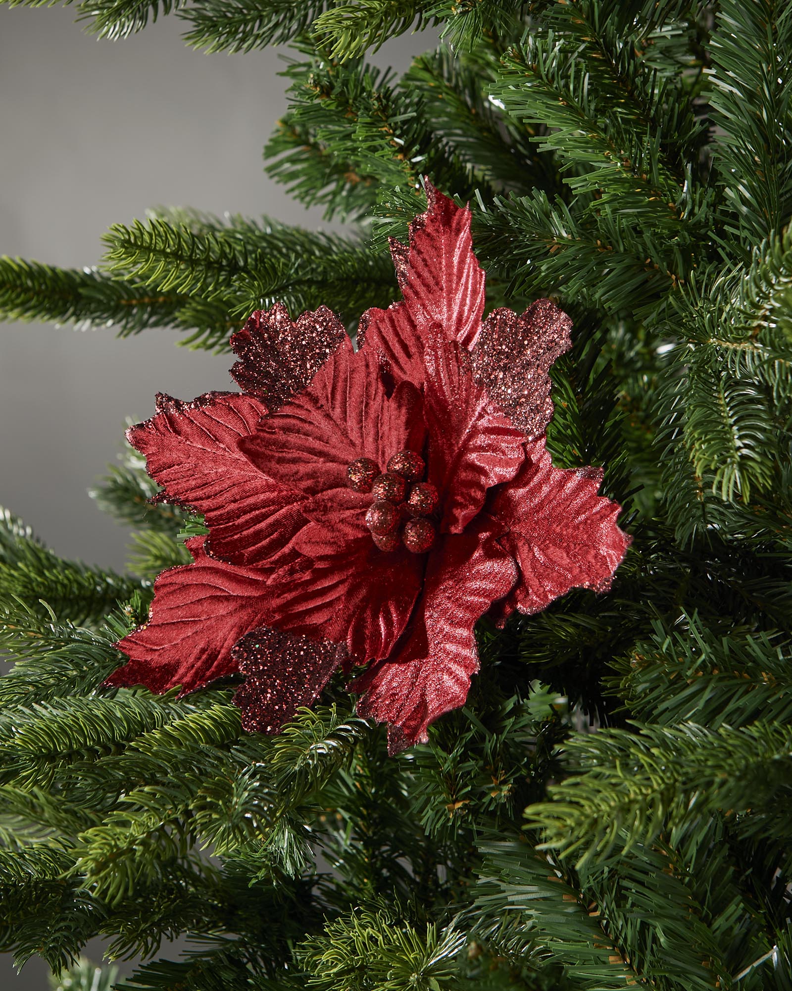 Red Artificial Poinsettia Flower, 26 cm