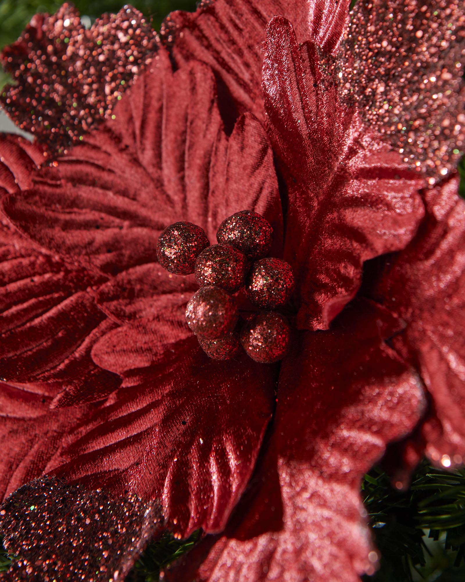 Red Artificial Poinsettia Flower, 26 cm