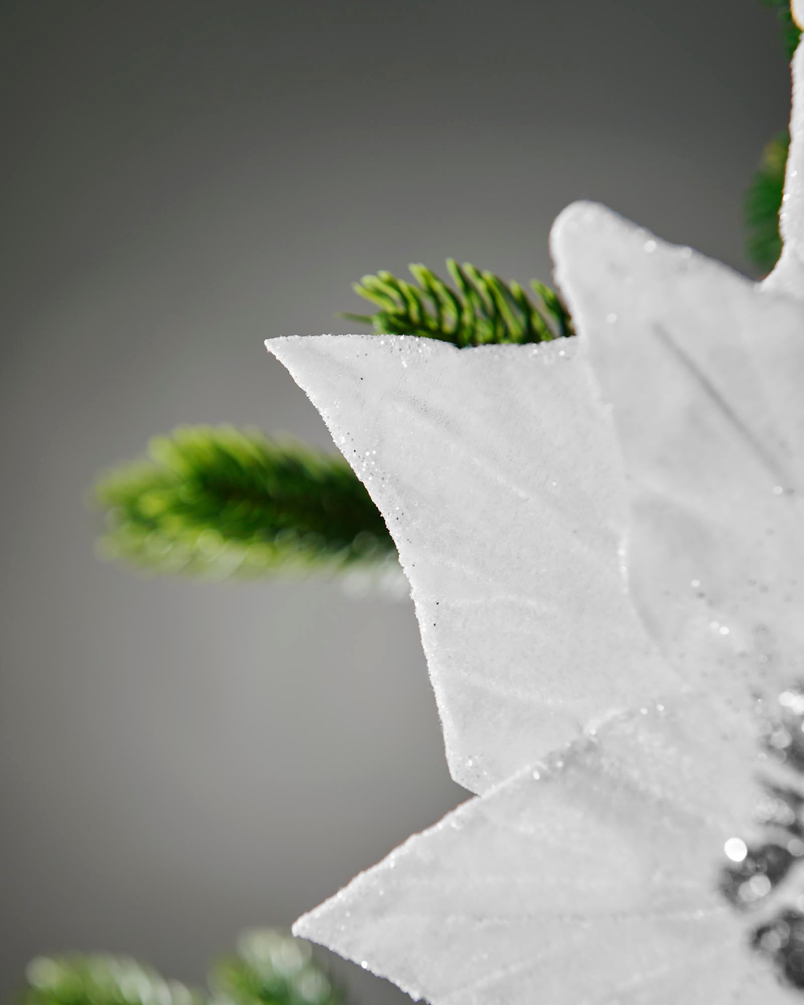 White Artificial Poinsettia Flower, 26 cm