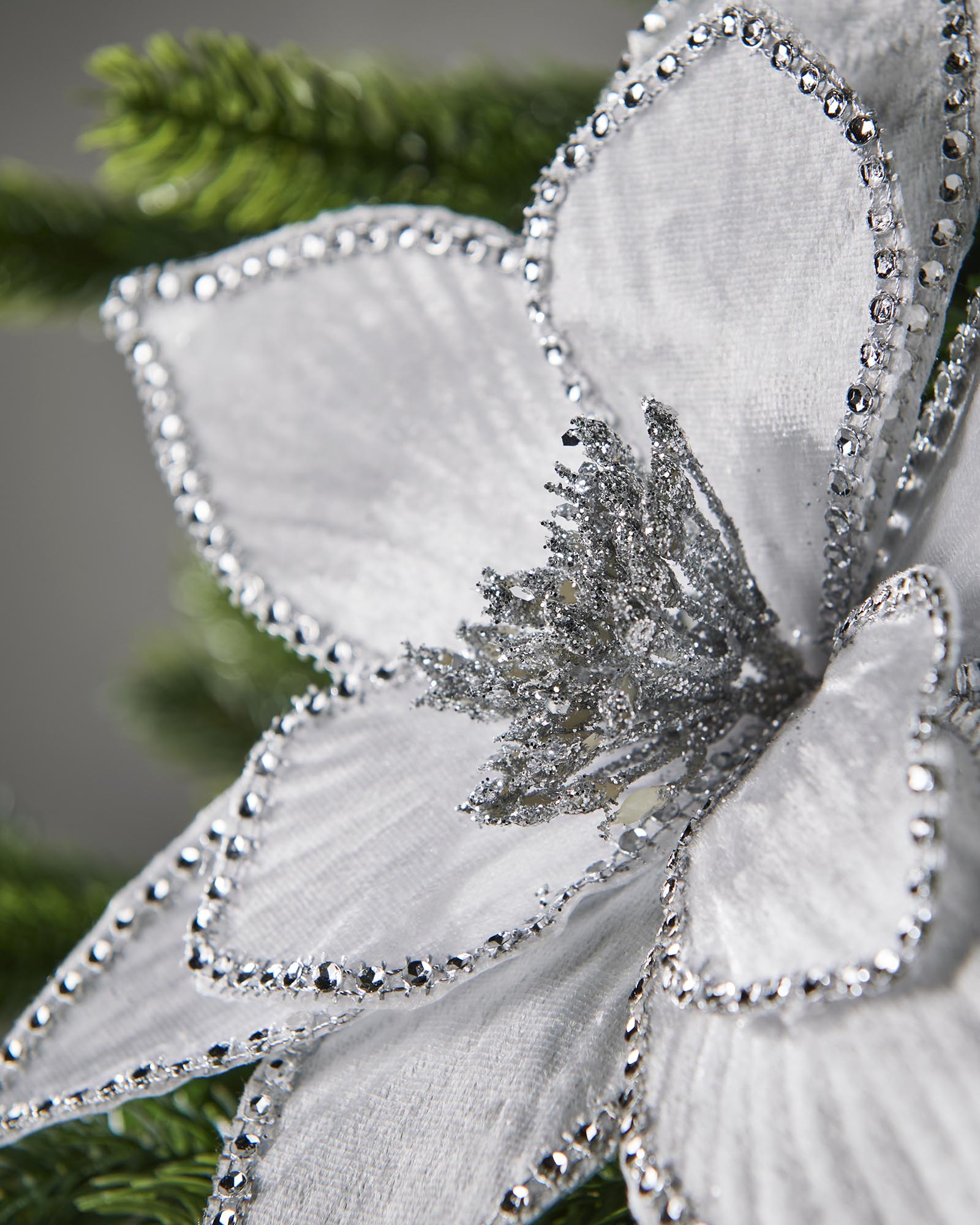 White Artificial Poinsettia Flower, 24 cm