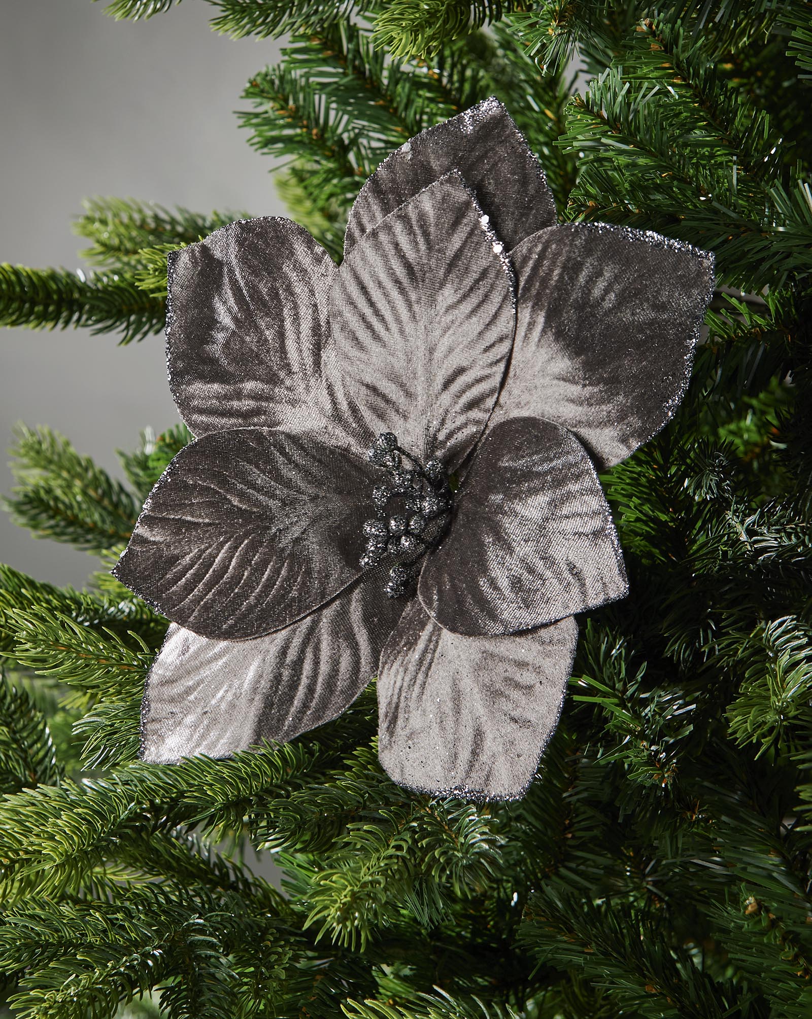 Grey Artificial Magnolia Flower, 28 cm