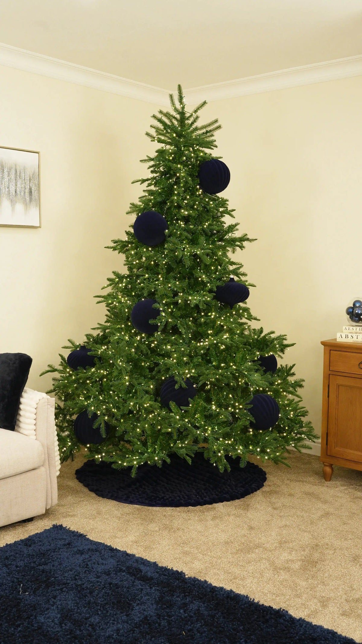 Start with 20cm Navy Velvet Baubles