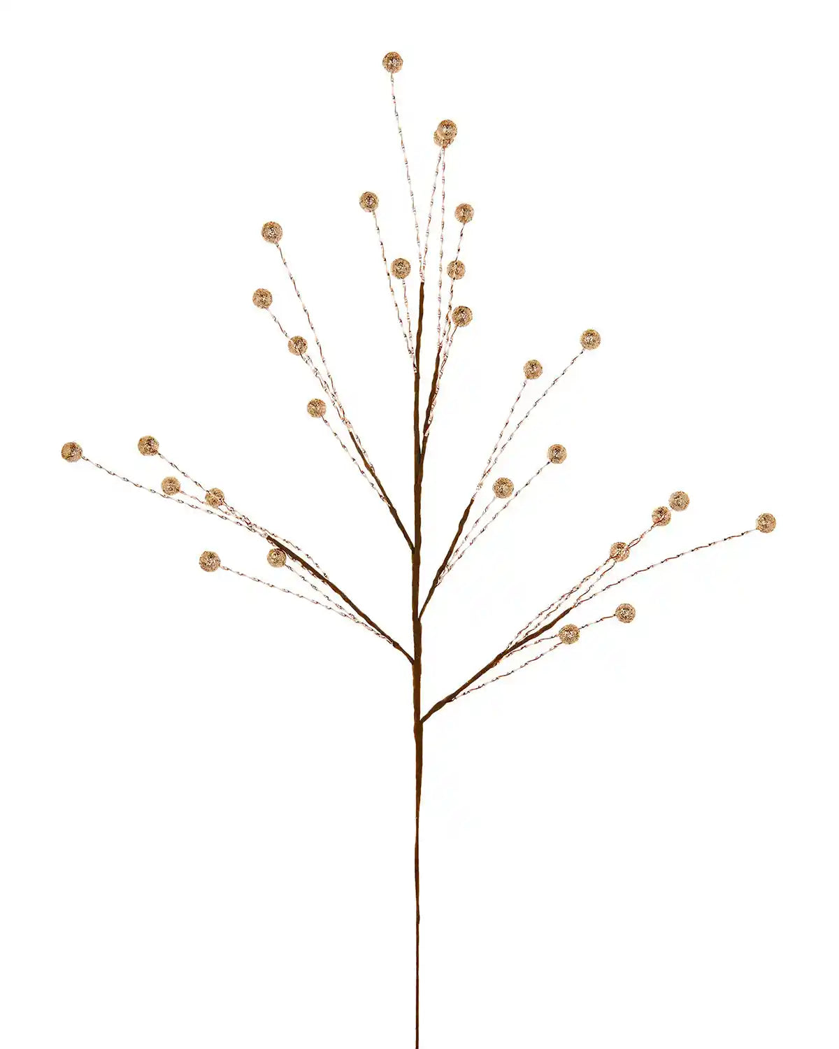 Gold Glitter Berry Christmas Tree Spray on a white background