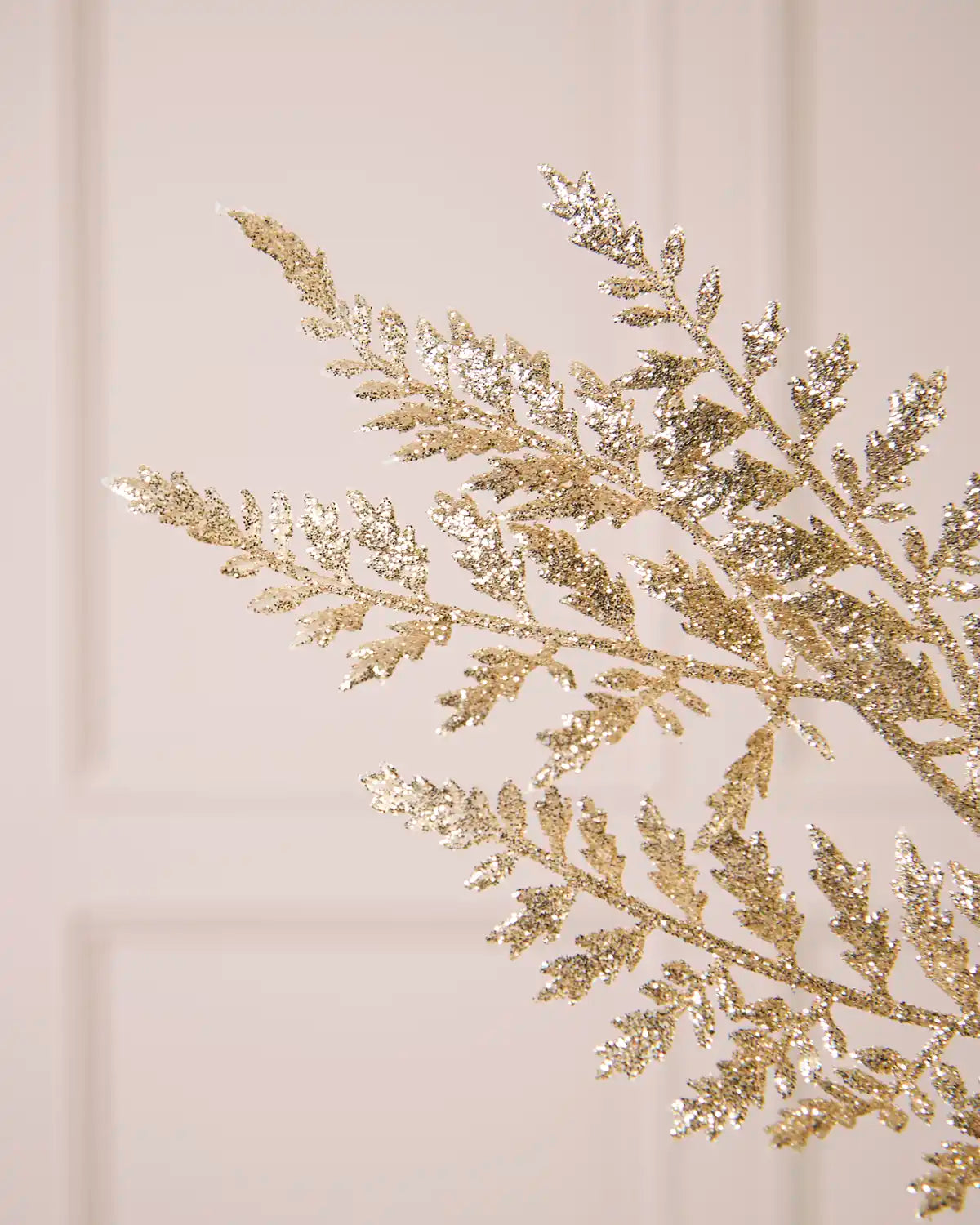 Gold glitter leaf branches