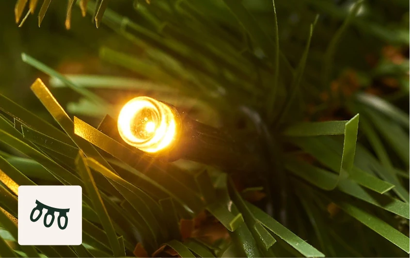 <strong>150 warm white LEDs</strong>