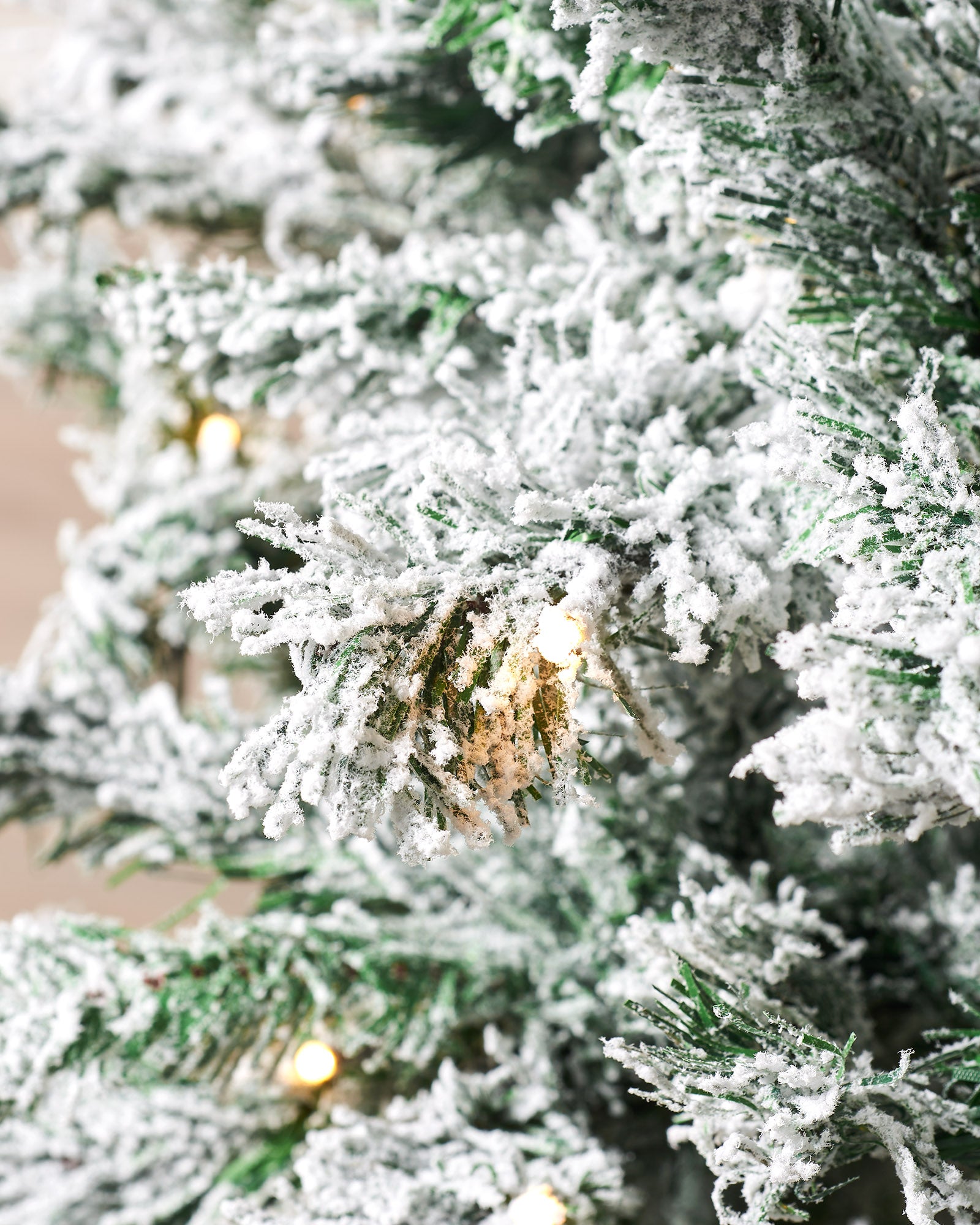 Pre-Lit Snow Flocked Mixed Pine Christmas Tree, 9 ft