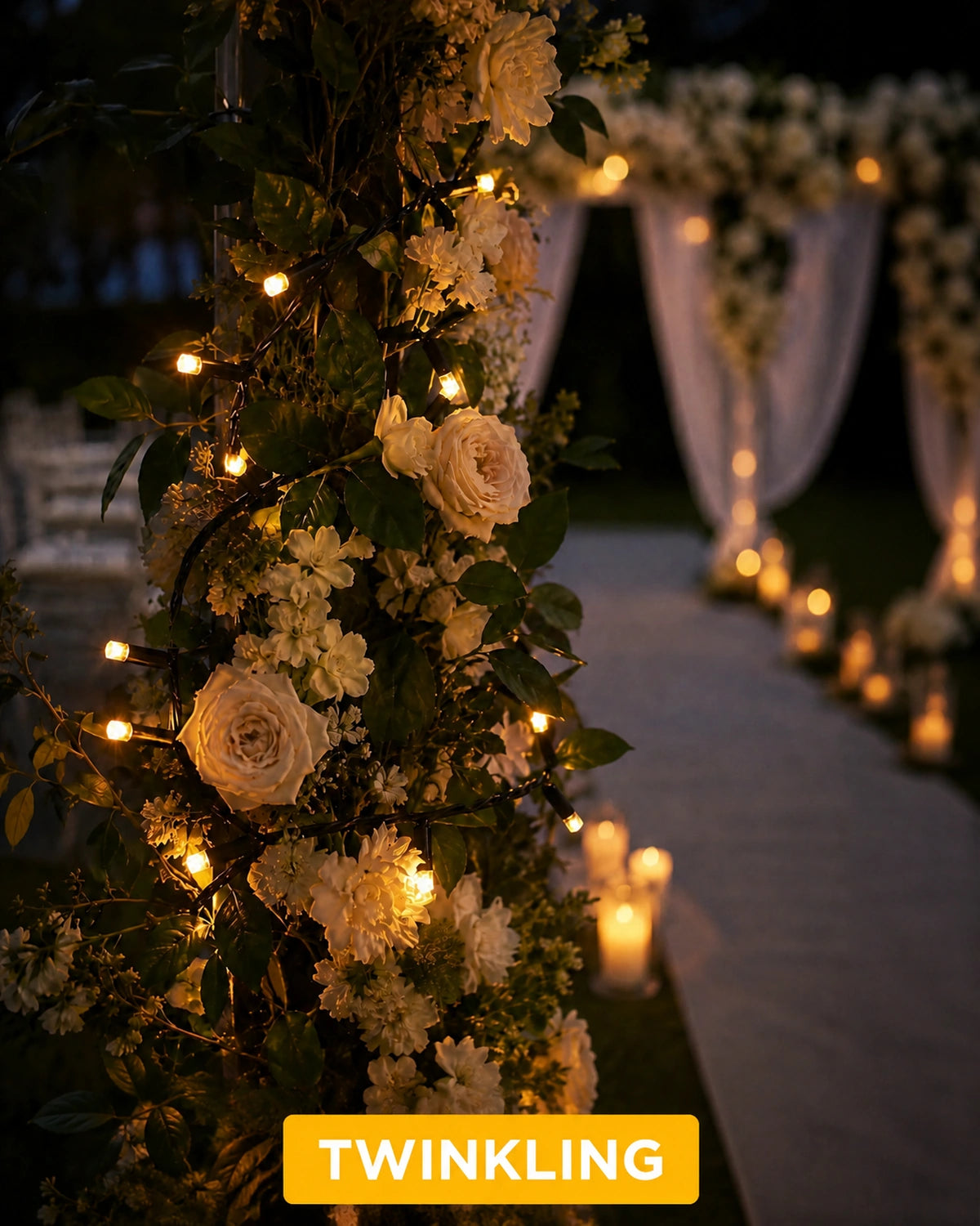 Pro Series Connectable Wedding Twinkle String Lights, Warm White