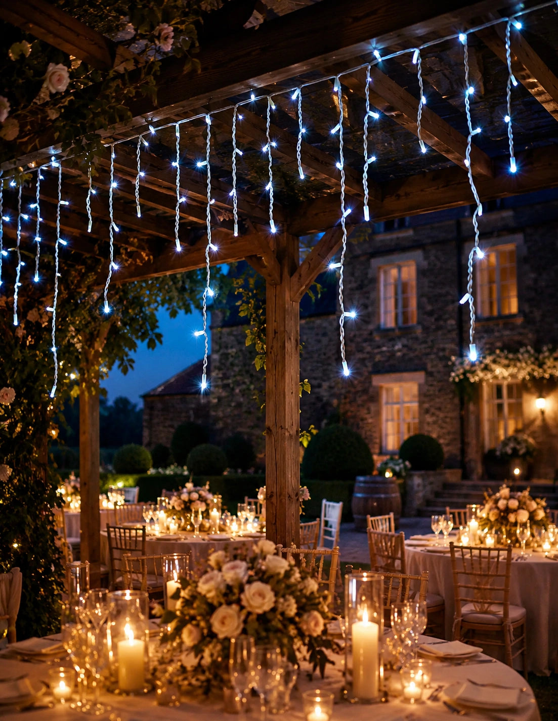Pro Series Connectable Wedding Icicle Lights, White