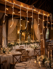 Pro Series Connectable Wedding Icicle Lights, Warm White